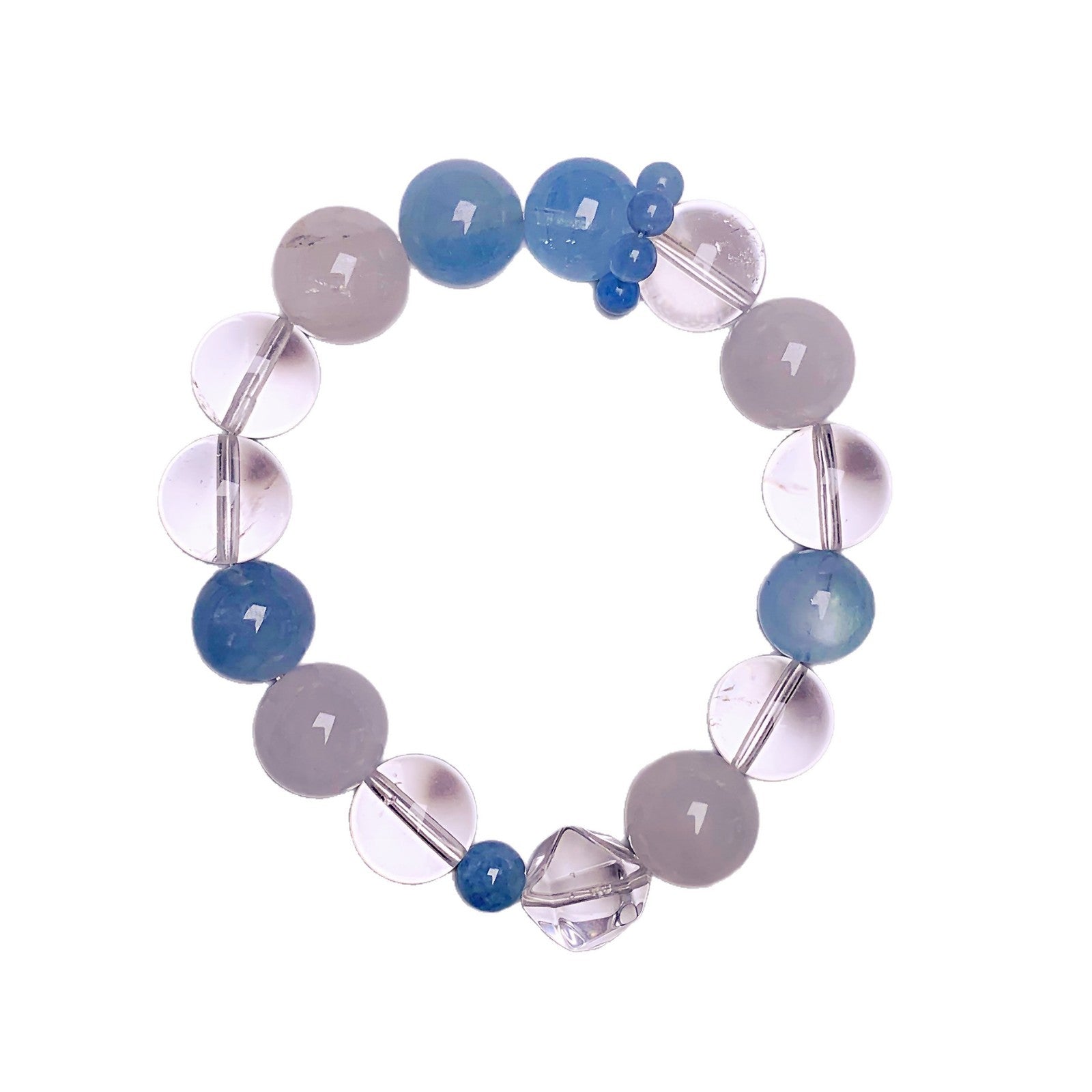 Original Design Multi-Gem Bracelet Aquamarine White Crystal Beaded Bracelet for Women Crystal Hand Jewelry Exquisite Bracelet