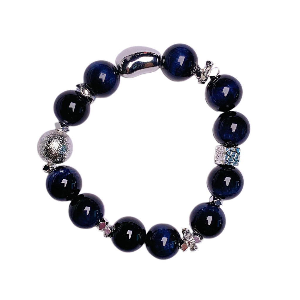 Natural Blue Tiger Eye Crystal Bracelet Cross-border Hot-Selling Christmas Gift Hand Chain New Crystal Jewelry Bracelet