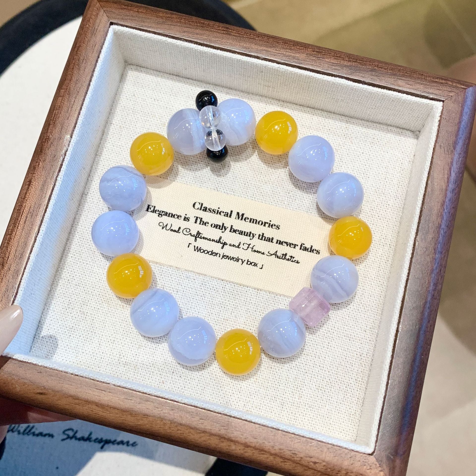 Natural Crystal Multi-Gem Bracelet Blue Agate and Yellow Agate Original Design Bracelet Manufacturer Wholesale Bracelets