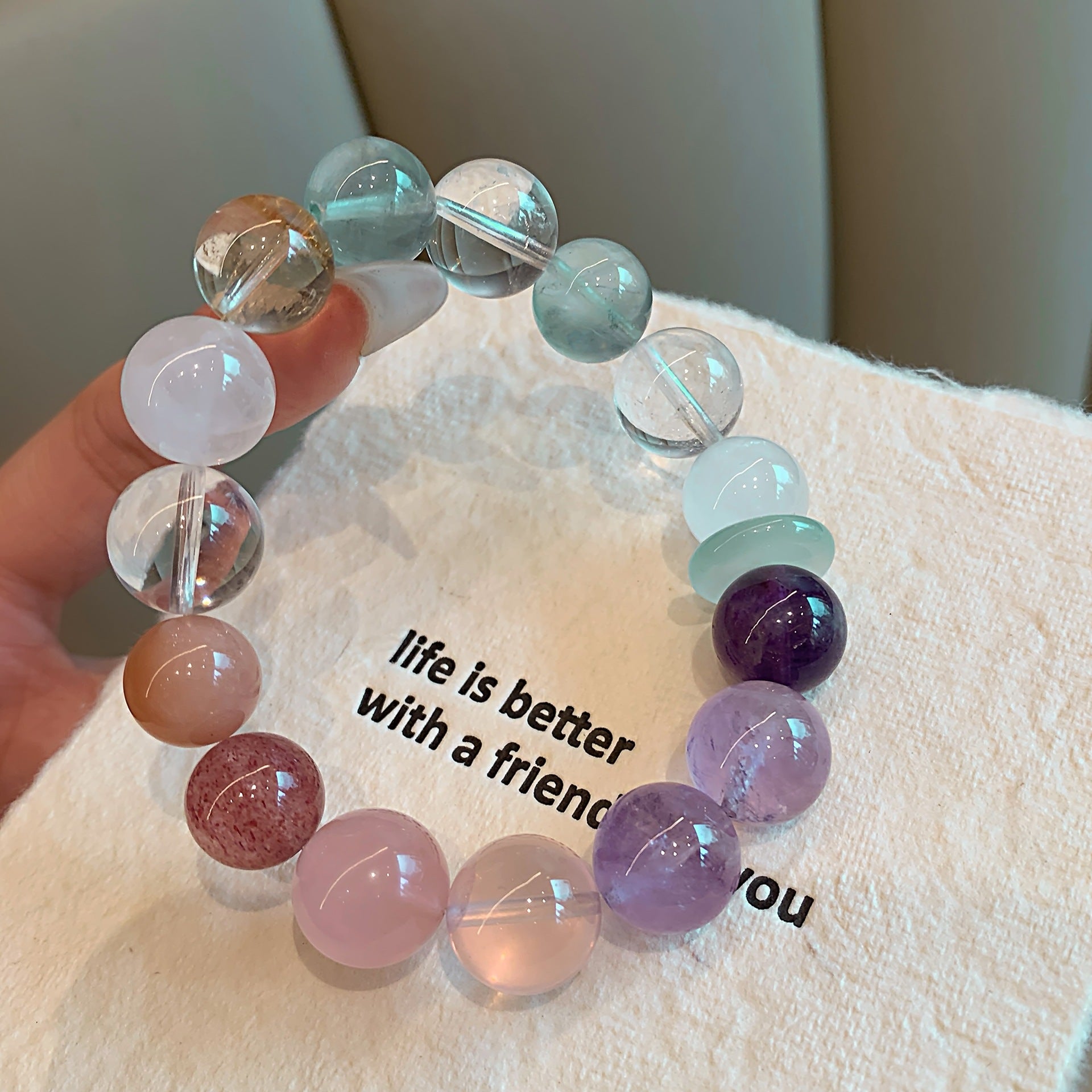 Dopamine Candy Color Duobao Crystal Bracelet Original design amethyst fashion bracelet Amethyst Bracelet