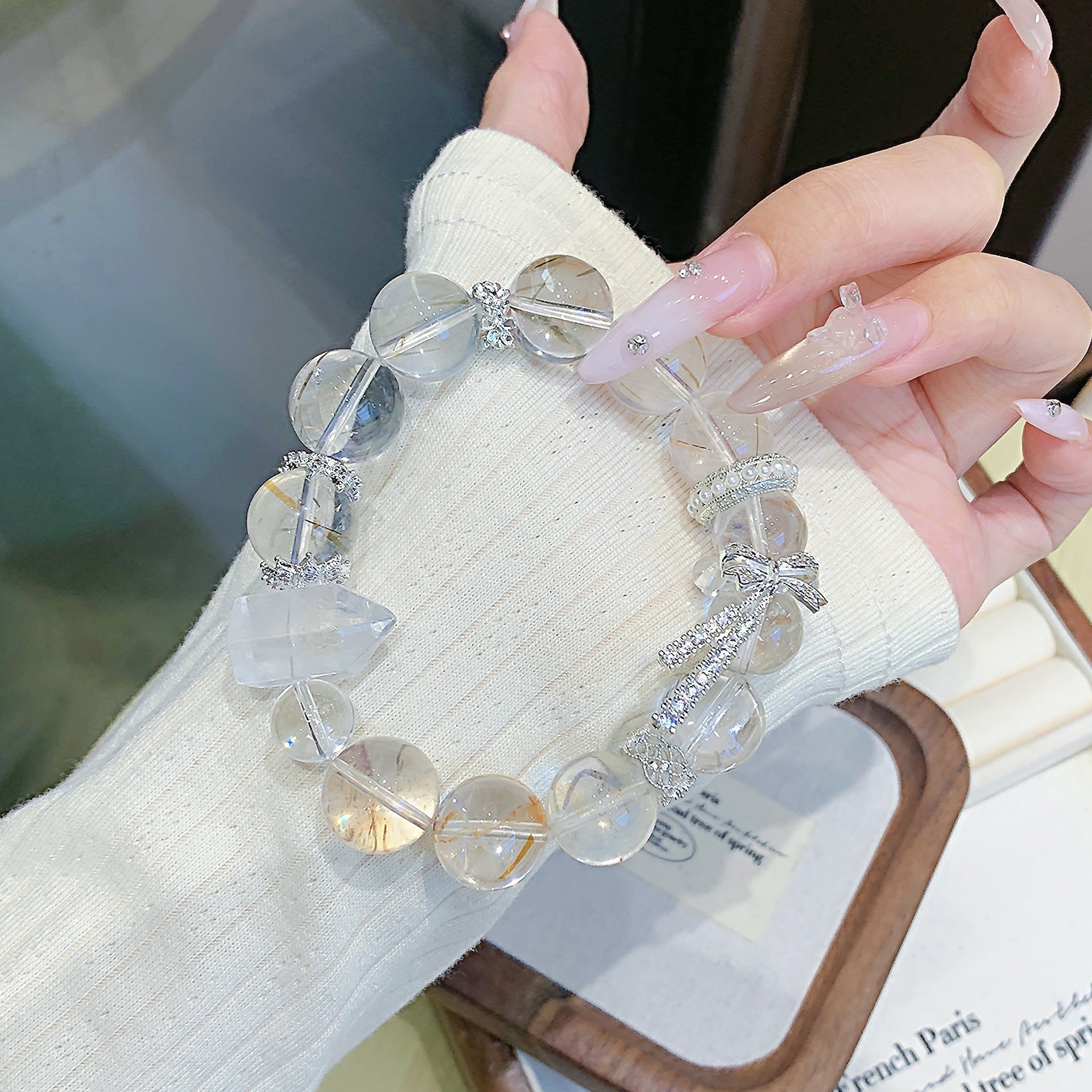 Original Design Black Gold Super Seven Bracelet Natural Crystal Bracelet Unique and Personalized Jewelry Strand Crystal Bracelet