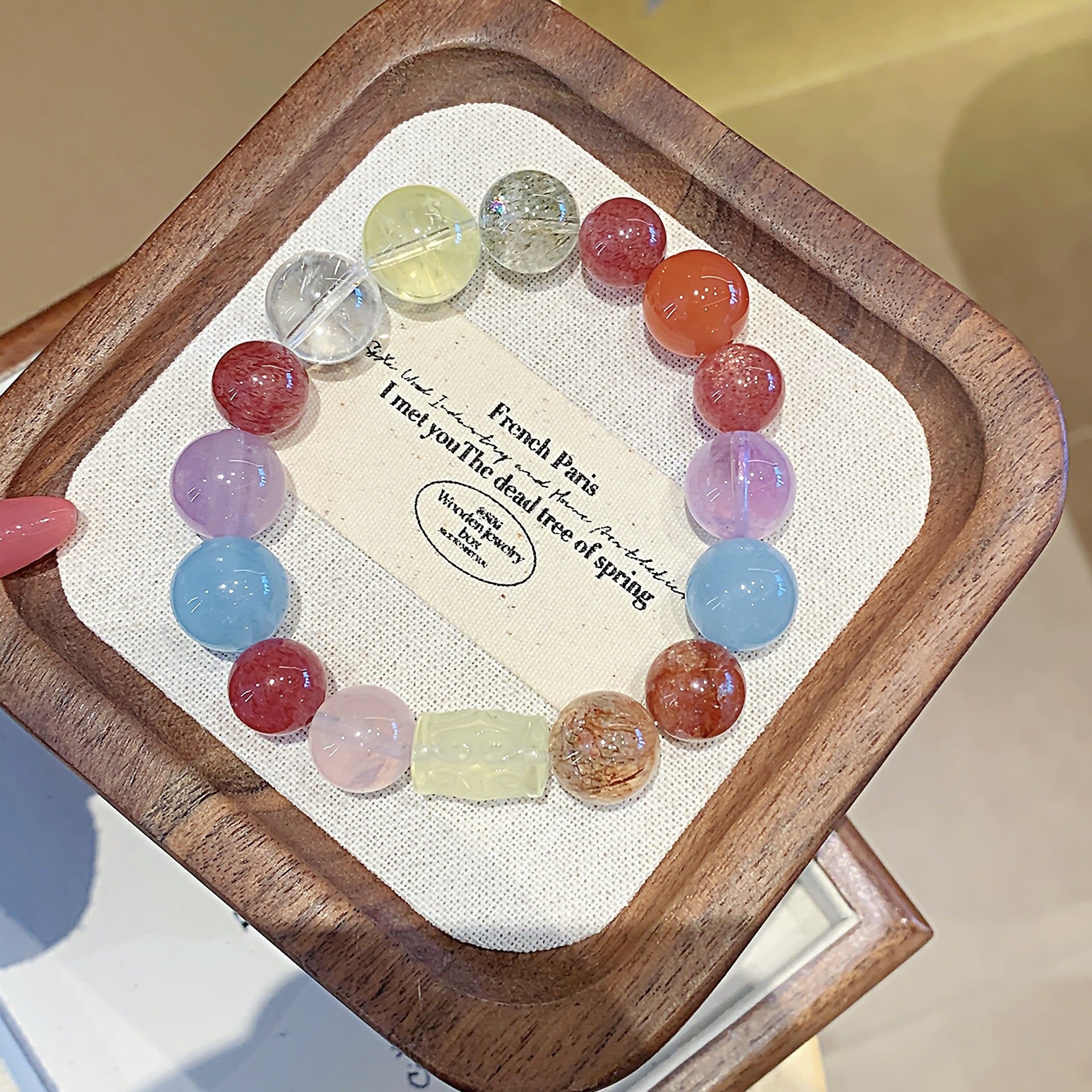 Natural Strawberry Quartz Jewelry Bracelet Original Niche Design Fashion diy Bracelet Natural Multi-Gemstone Crystal Bracelet