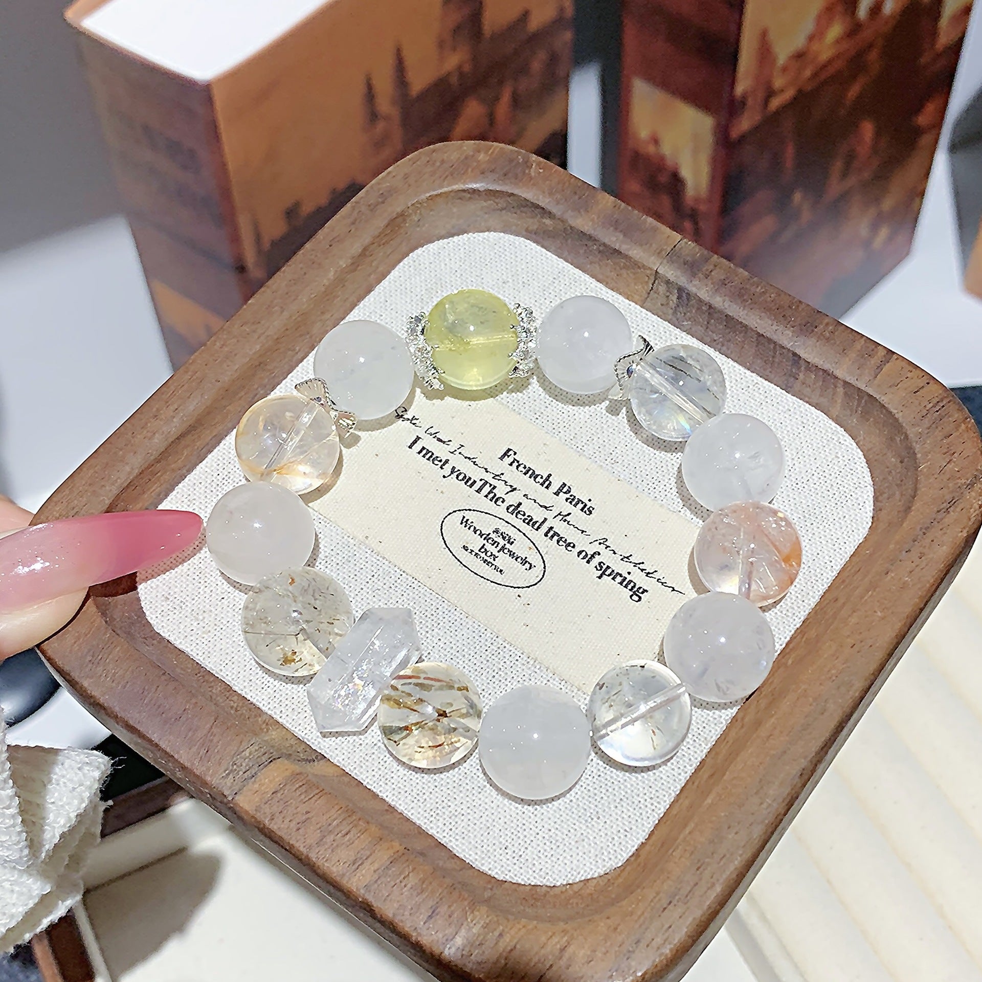 White Ghost Crystal Bracelet diy Original design light luxury high-end bracelet Cross-border Hot-Selling Hand Jewelry Crystal Beads