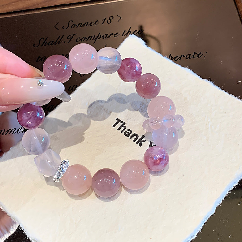 Natural Crystal Bracelet for Women Original Design Fashion Bracelet diy Hot-Selling Accessories Purple Horse Pink Crystal Bracelet