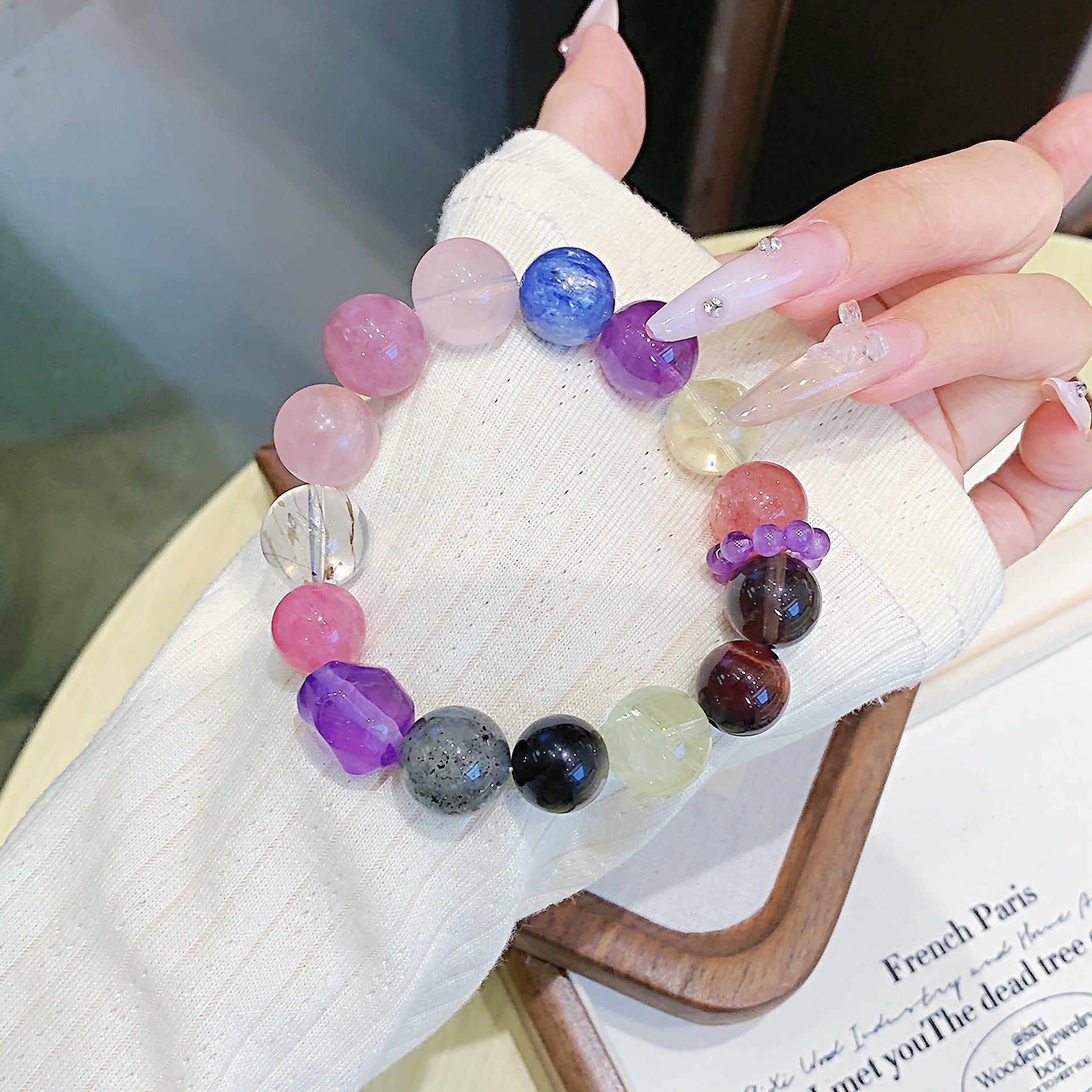 Natural Multi-Gemstone Jewelry Crystal Bracelet Original design niche high-end light luxury bracelet Crystal Bracelet Factory
