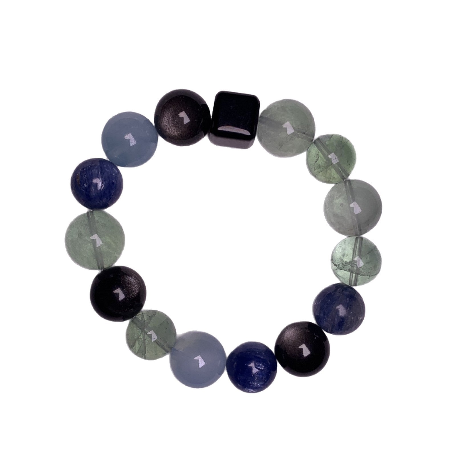 2025Five Elements Energy Bracelet Natural Five Elements Crystal Bracelet Obsidian Original Design Green Fluorite Crystal Bracelet