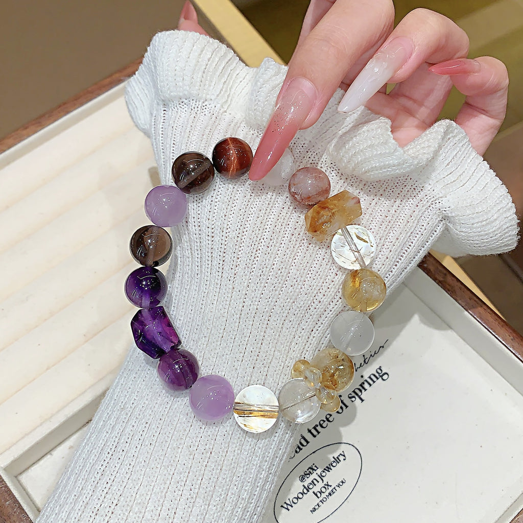 Nine Purple Fire Multi-Treasure Bracelet for Women Natural Amethyst Bracelet Design Gift Accessories Bestselling Crystal Bracelet