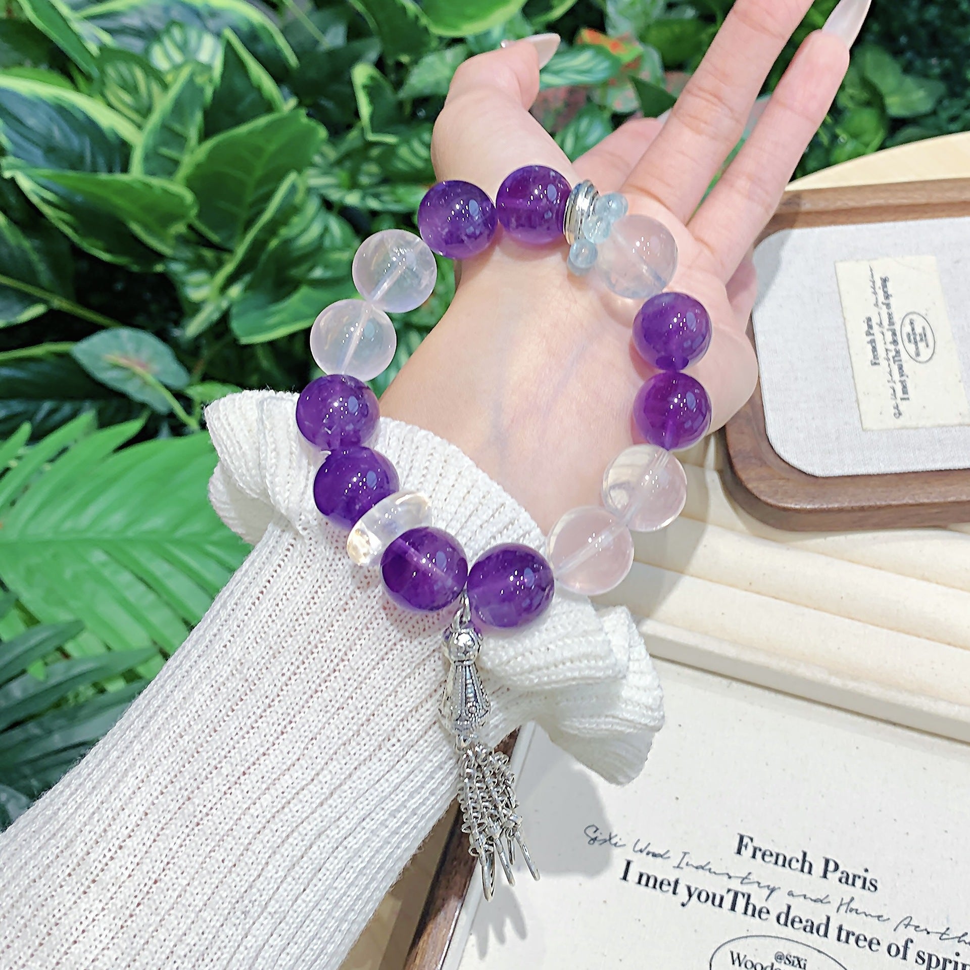 Natural Amethyst Bracelet Niche design high-end unisex bracelet Show off Cute Bracelet Chain Wholesale