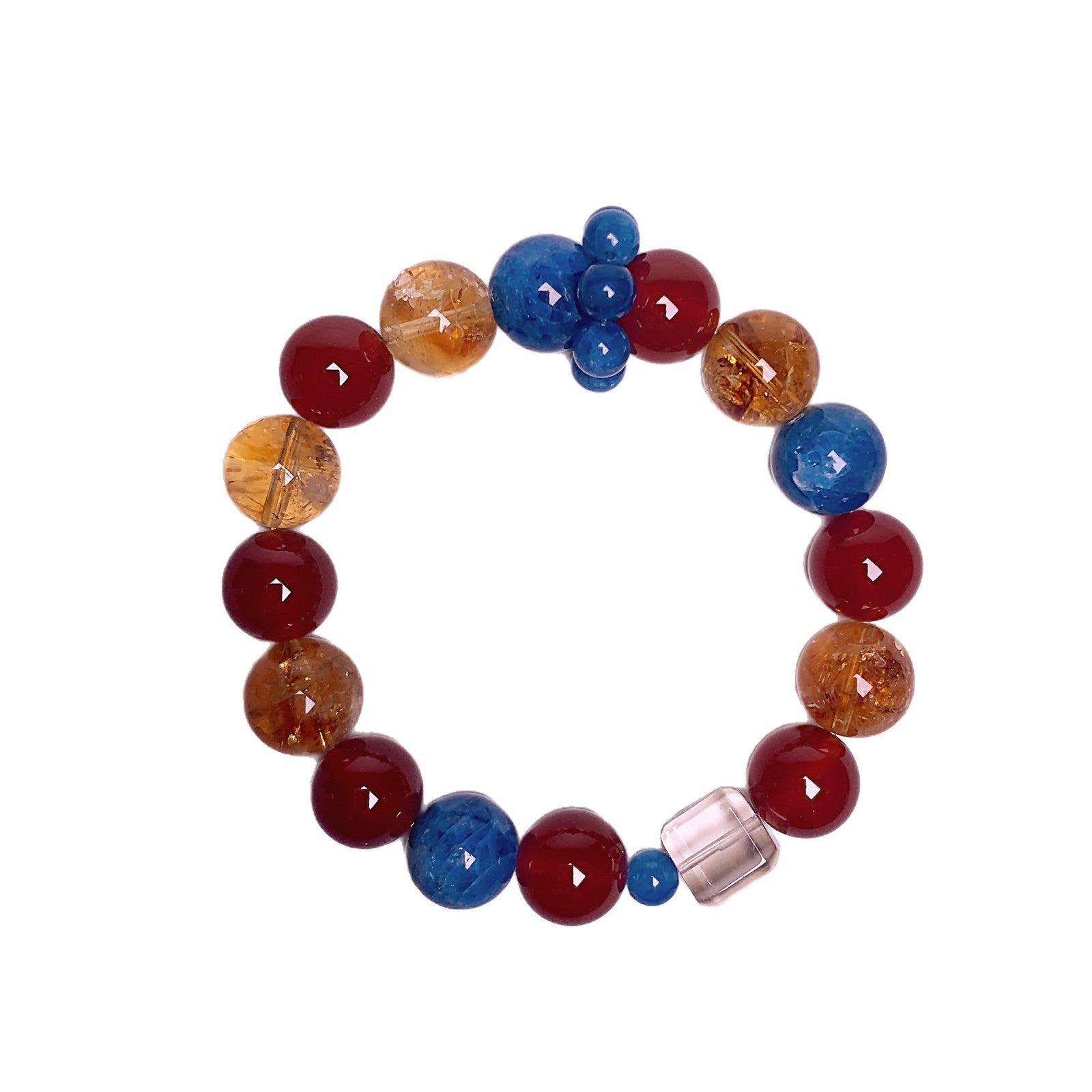 Red Agate Natural Crystal Bracelet Seven Color Series High-end Jewelry Multi-Treasure Crystal Chain Crystal Bracelet