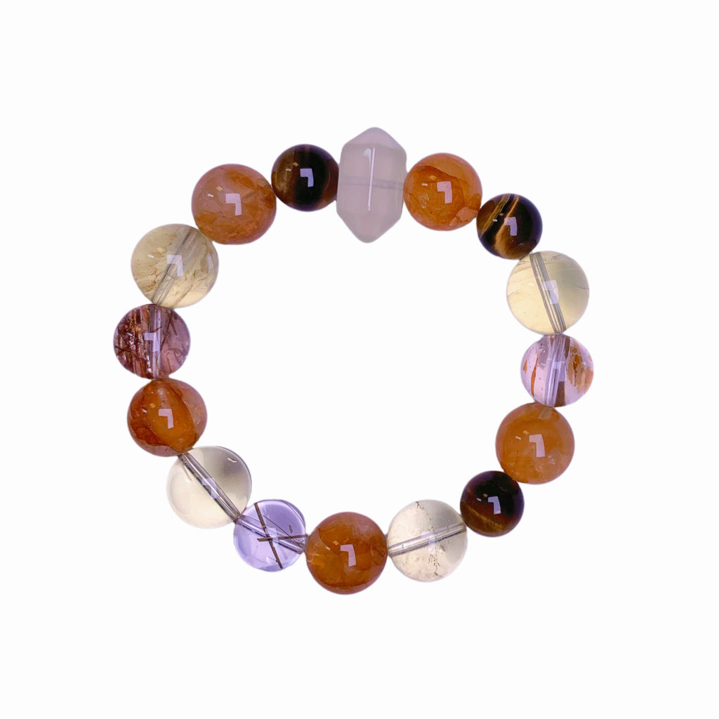 Yellow Crystal Bracelet DIY Beaded Luxury High-End Feel Hand Jewelry Natural Crystal Factory Wholesale Yellow Gum Flower Bracelet