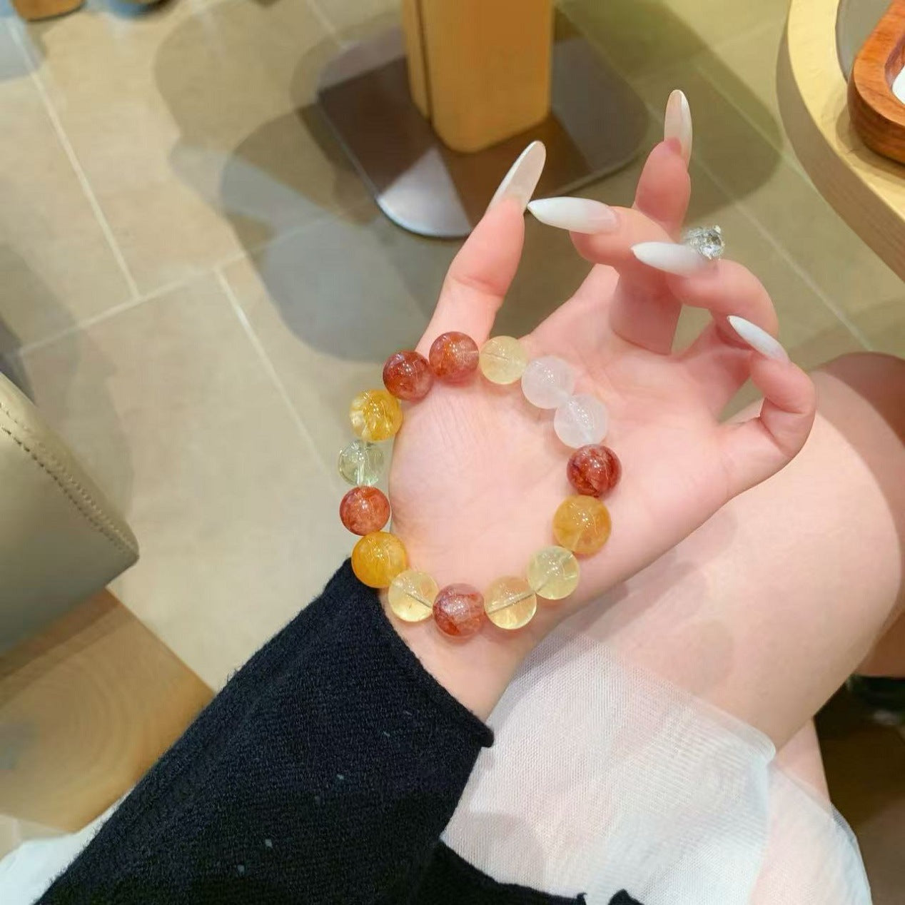 Original Natural Lemon Crystal Bracelet Natural Crystal Bracelet Original Design Jewelry Natural Crystal Bracelet Wholesale