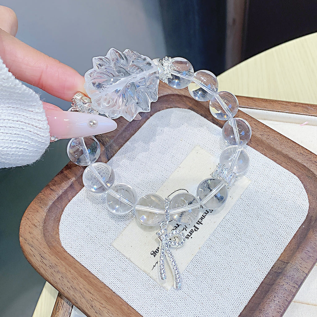 White Crystal Bracelet Angel Dream Wings Crystal Beaded Bracelet Student Hand Ornament Gift Original Bracelet Design