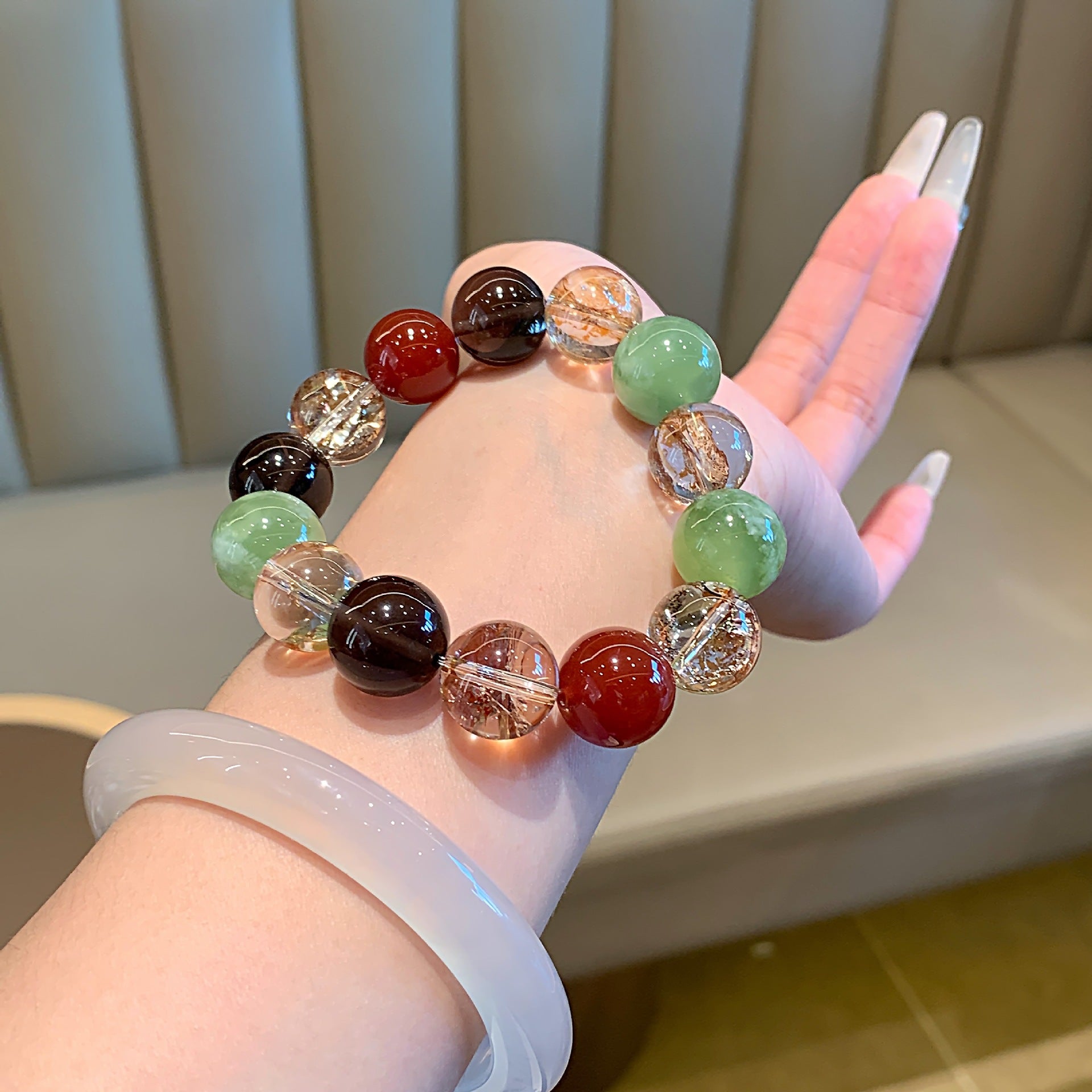 Natural Gold Leaf Explosion Bracelet Autumn New Bracelet Jewelry Gift for Best Friend Gold Foil Explosive Crystal Bracelet