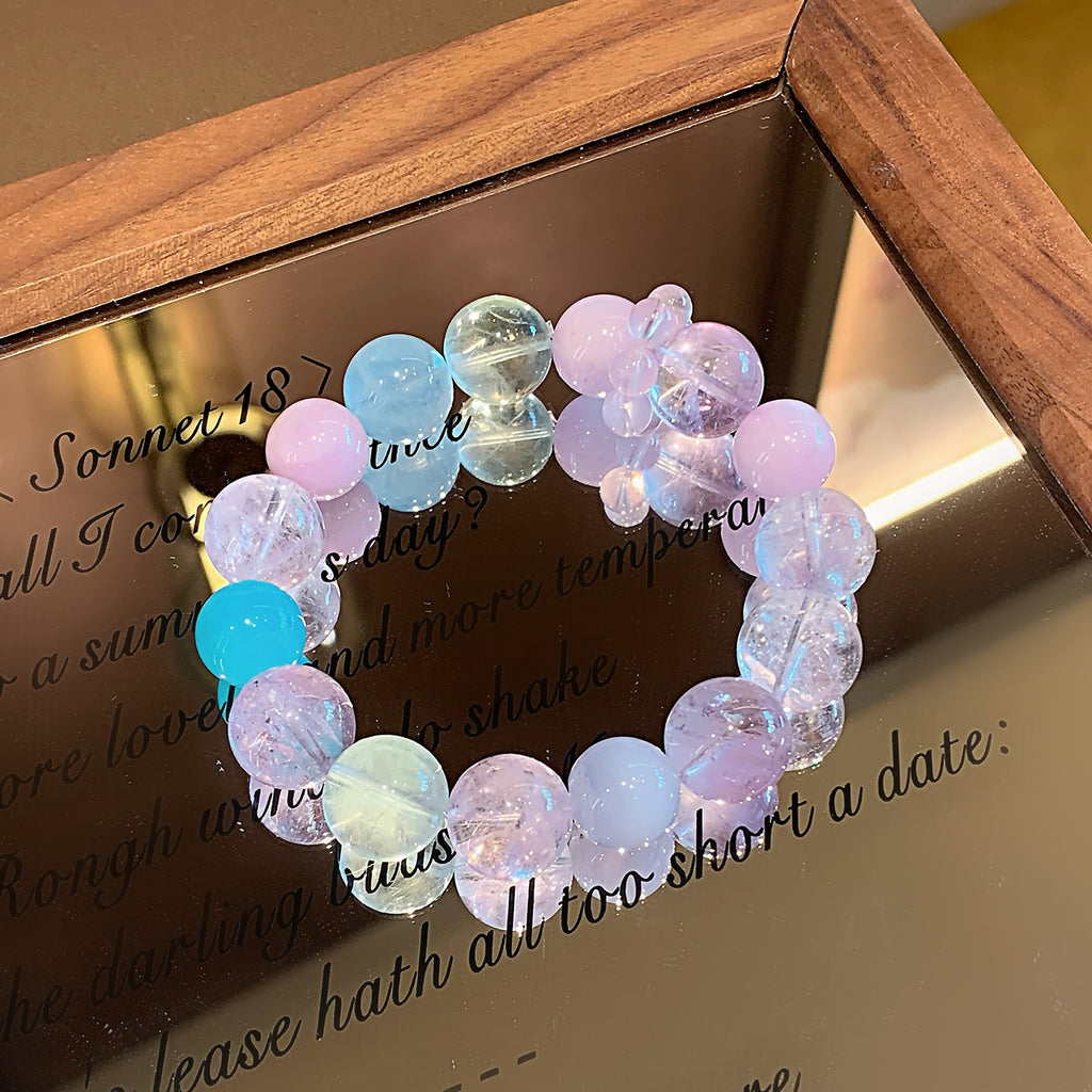 Natural Multi-Treasure New Chinese Style National Trend Lucky Bead Bracelet Fortune-Attracting Fashionable Versatile Natural Amethyst Bracelet