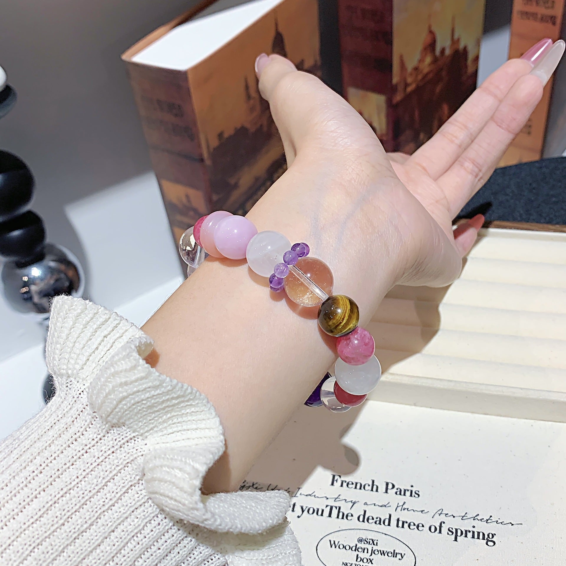 White Ghost Crystal Bracelet diy Natural Crystal Multi-Gemstone Bracelet Hot-Selling Bracelet Jewelry Jewelry Crystal