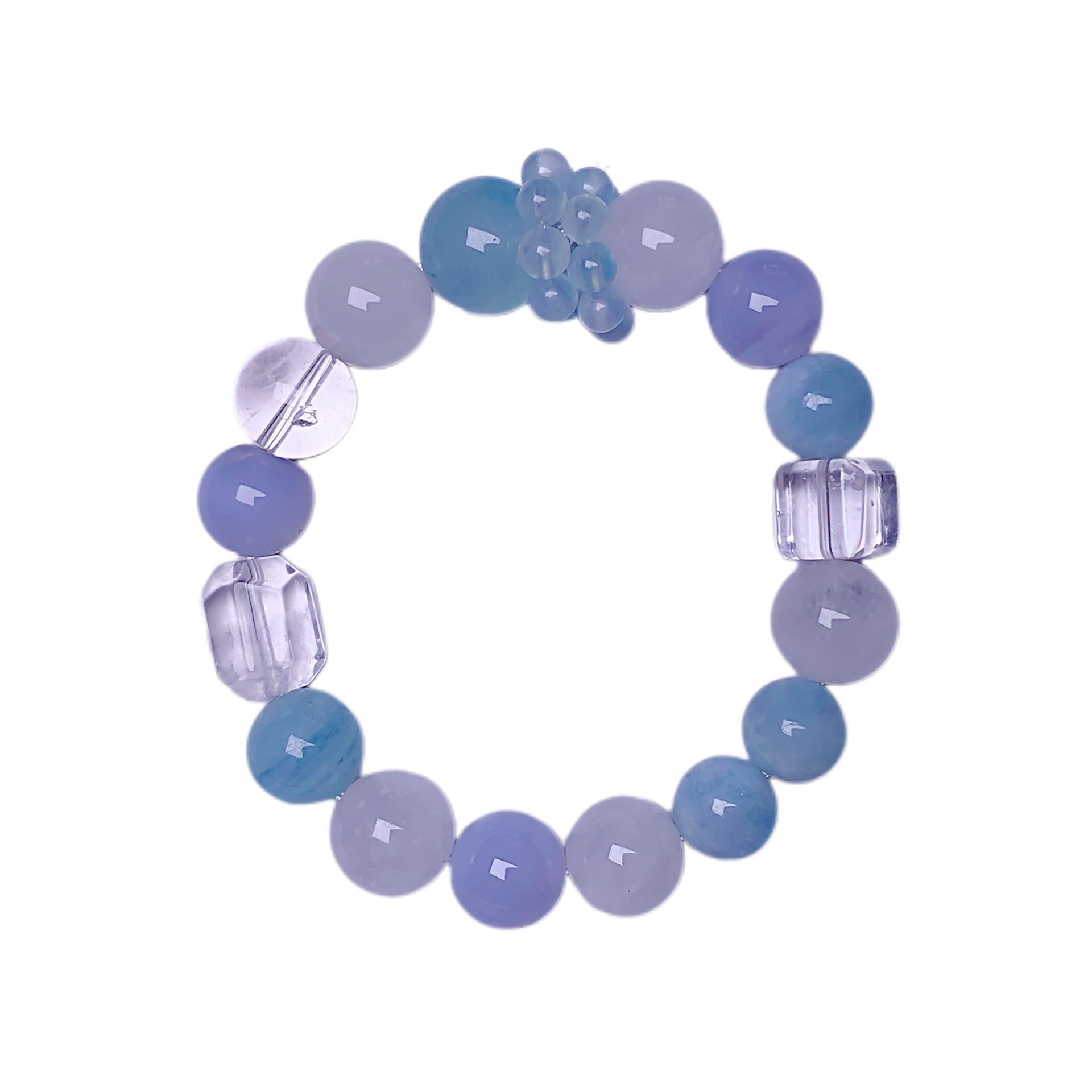 Natural Aquamarine Bracelet White Ghost Women's Single Circle diy Bracelet Gift for Best Friend's Birthday Jewelry Bracelet