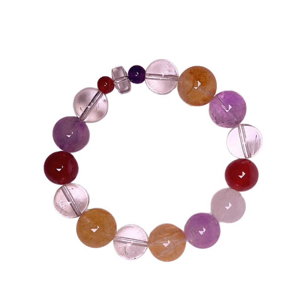 Autumn New Natural Crystal Bracelet Dopamine Color Crystal Bracelet Small Clear Hand Chain Amethyst Bracelet