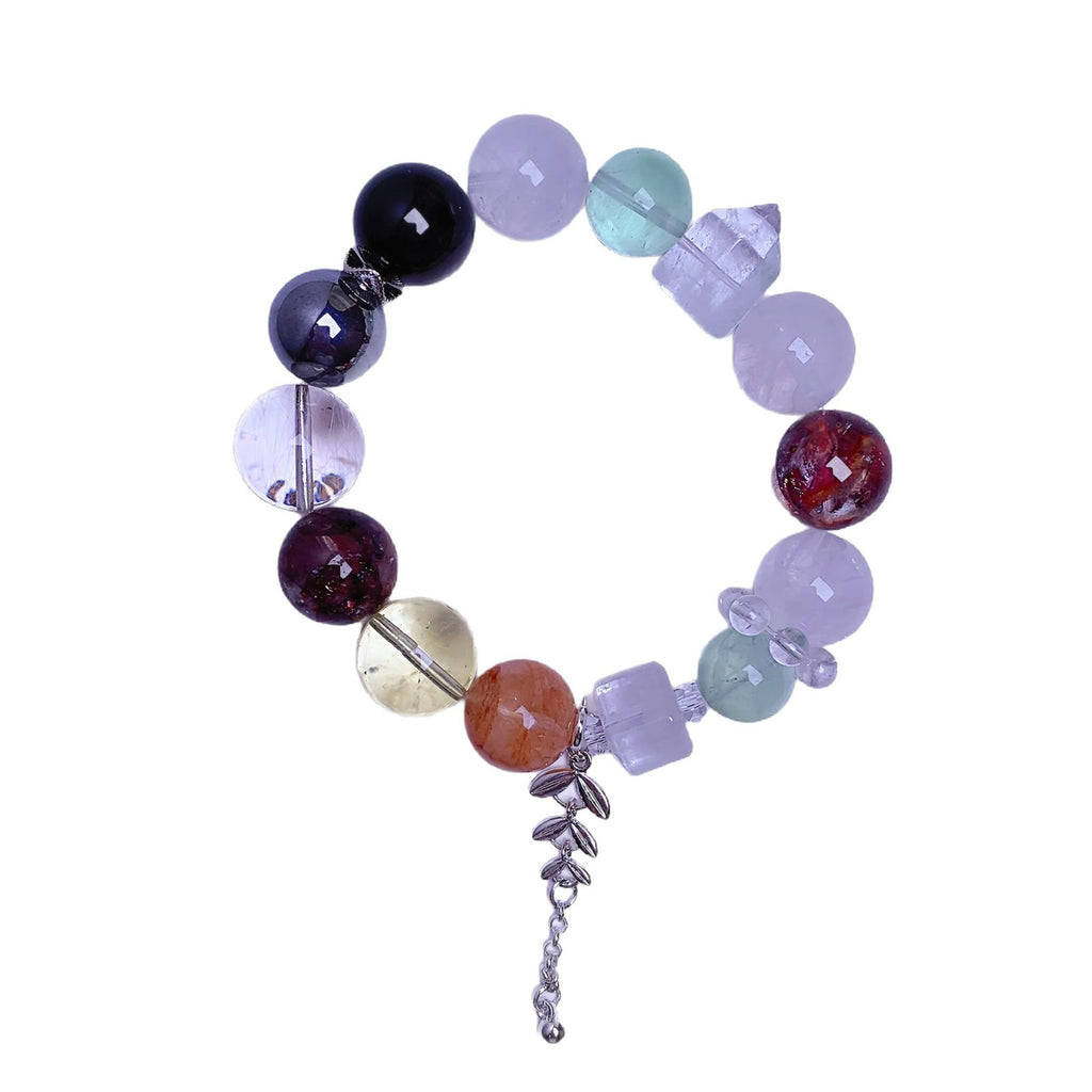 Natural Red Gum Flower Crystal Bracelet diy Red Glue Flower Loose Beads Factory Wholesale Red Gum Flower Natural Crystal Bracelet