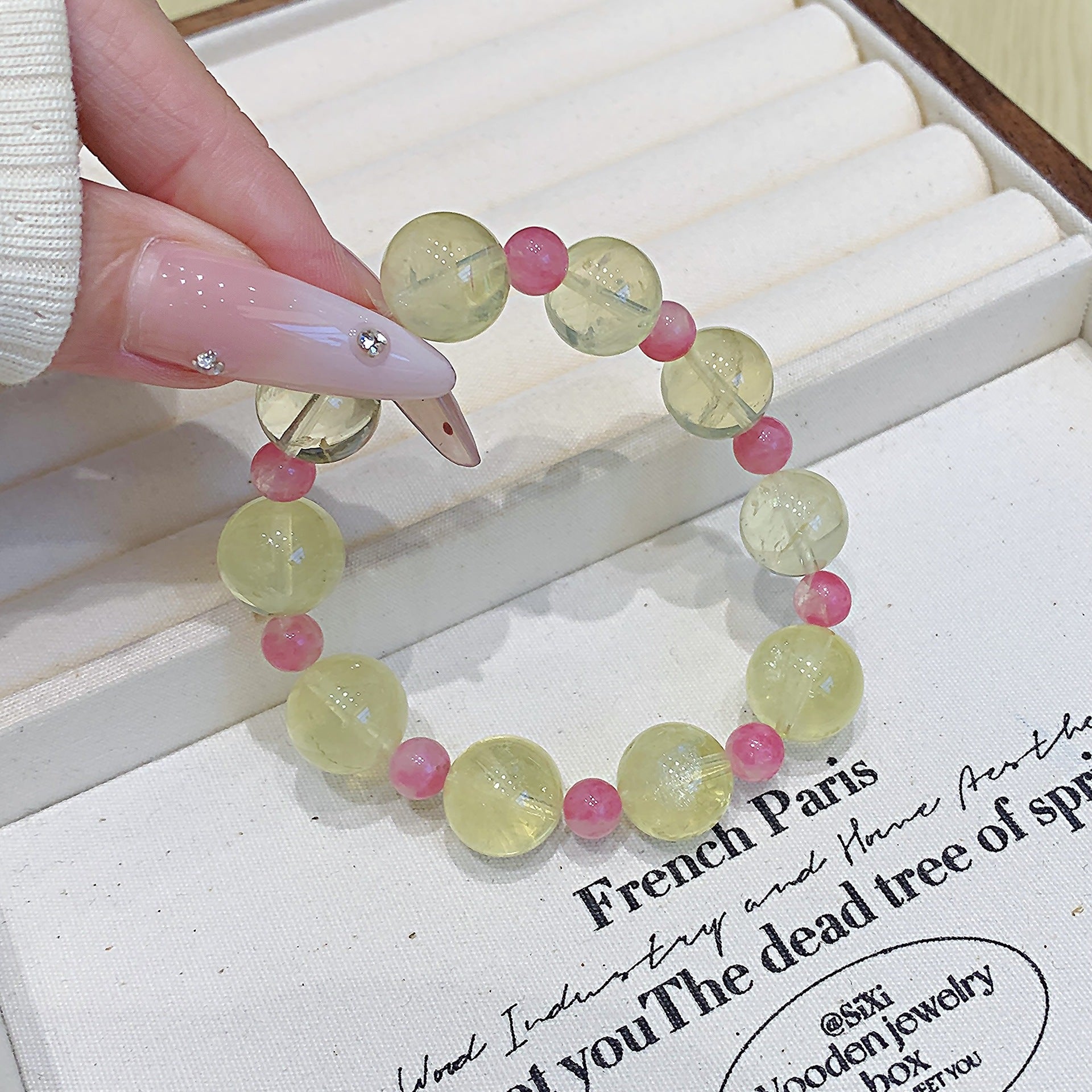 Red Rose Beads Loose Beads DIY Crystal Jewelry Natural Bracelet for Women Wholesale Cross-Border Hot Item Live Exclusive