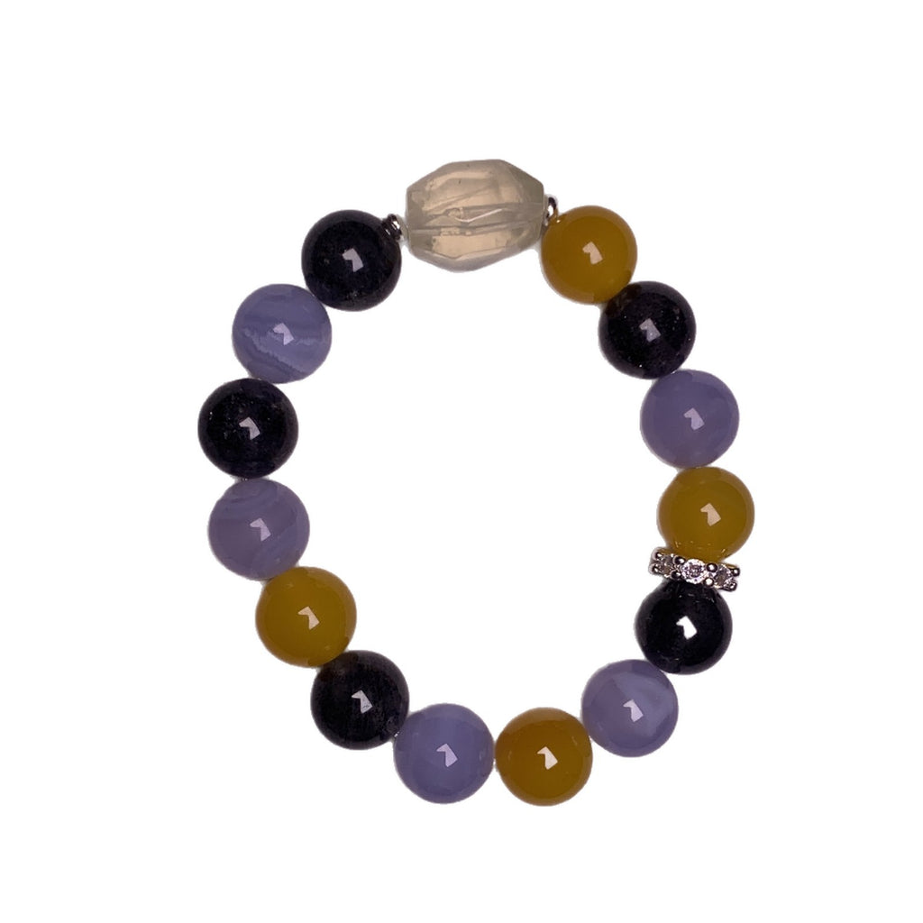 Natural Blue Agate Crystal Bracelet Fashion Design Bracelet Hand Chain TikTok Xiaohongshu Live Supply Bracelet