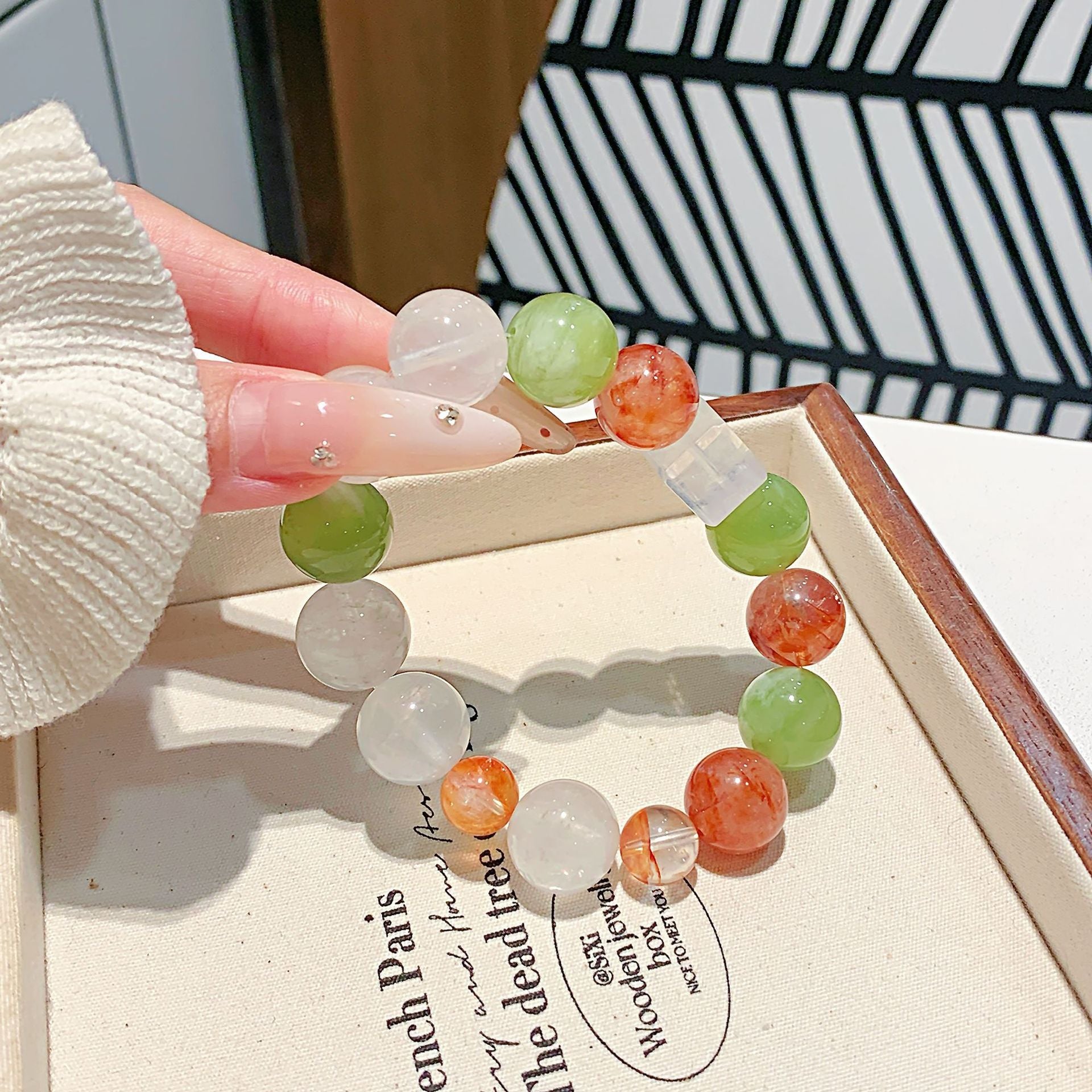 Natural Yellow Gum Flower Matching White Crystal Bracelet White Ghost DIY Single Ring Bracelet Multi-Gemstone Bracelet Crystal Manufacturer