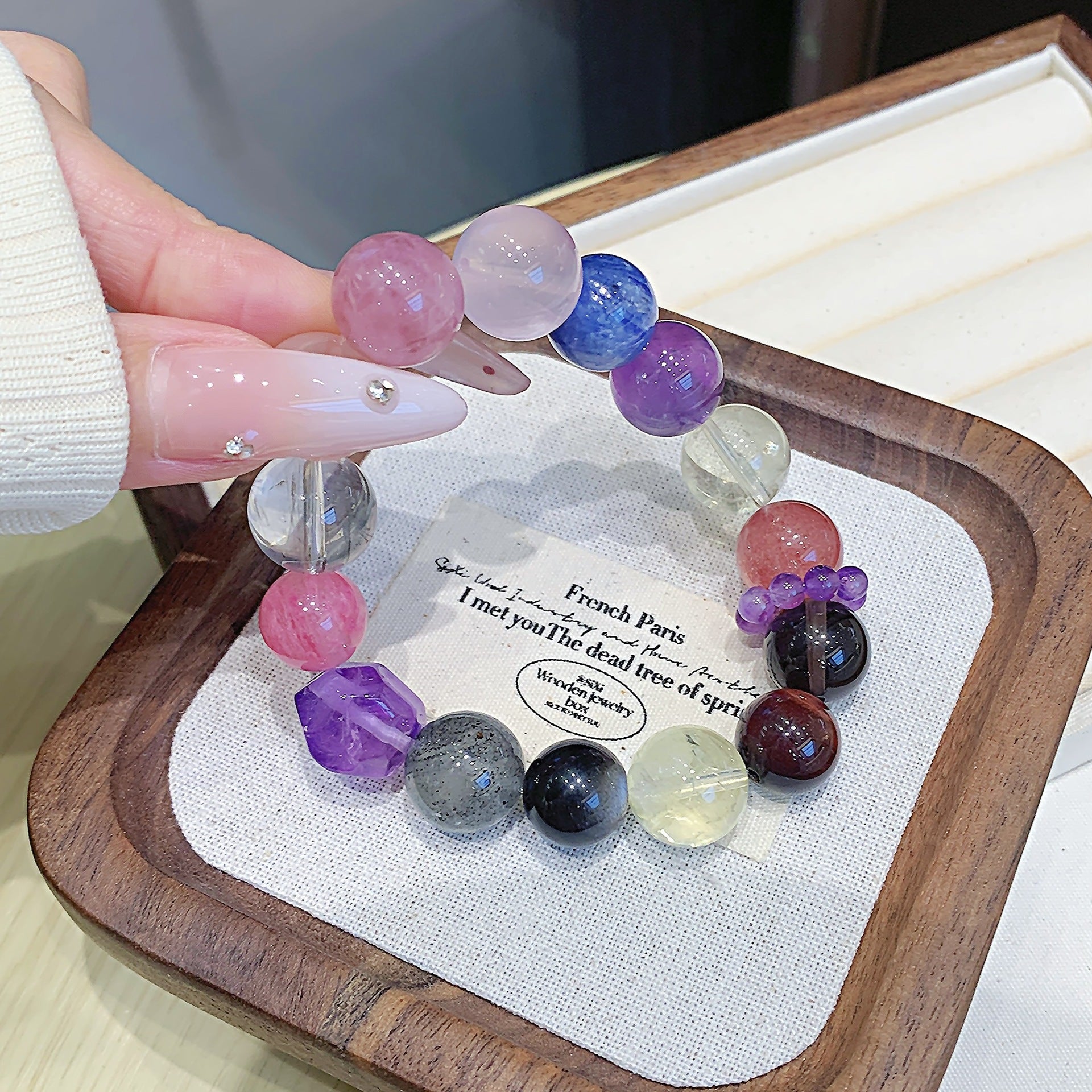 Natural Multi-Gemstone Jewelry Crystal Bracelet Original design niche high-end light luxury bracelet Crystal Bracelet Factory