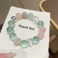 Natural Multi-Gemstone Crystal Bracelet Rose Quartz White Crystal Mixed Bracelet Niche Design Green Fluorite Bracelet Bracelet