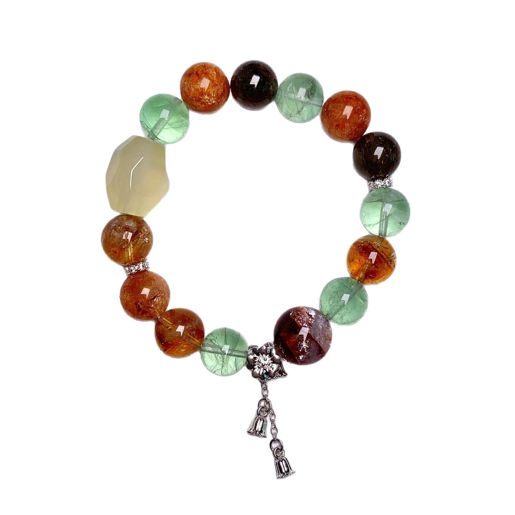 Original Design Natural Exquisite Multi-Gem Crystal Bracelet Dopamine Lemon Crystal Bracelet Yellow Pagoda Crystal Bracelet