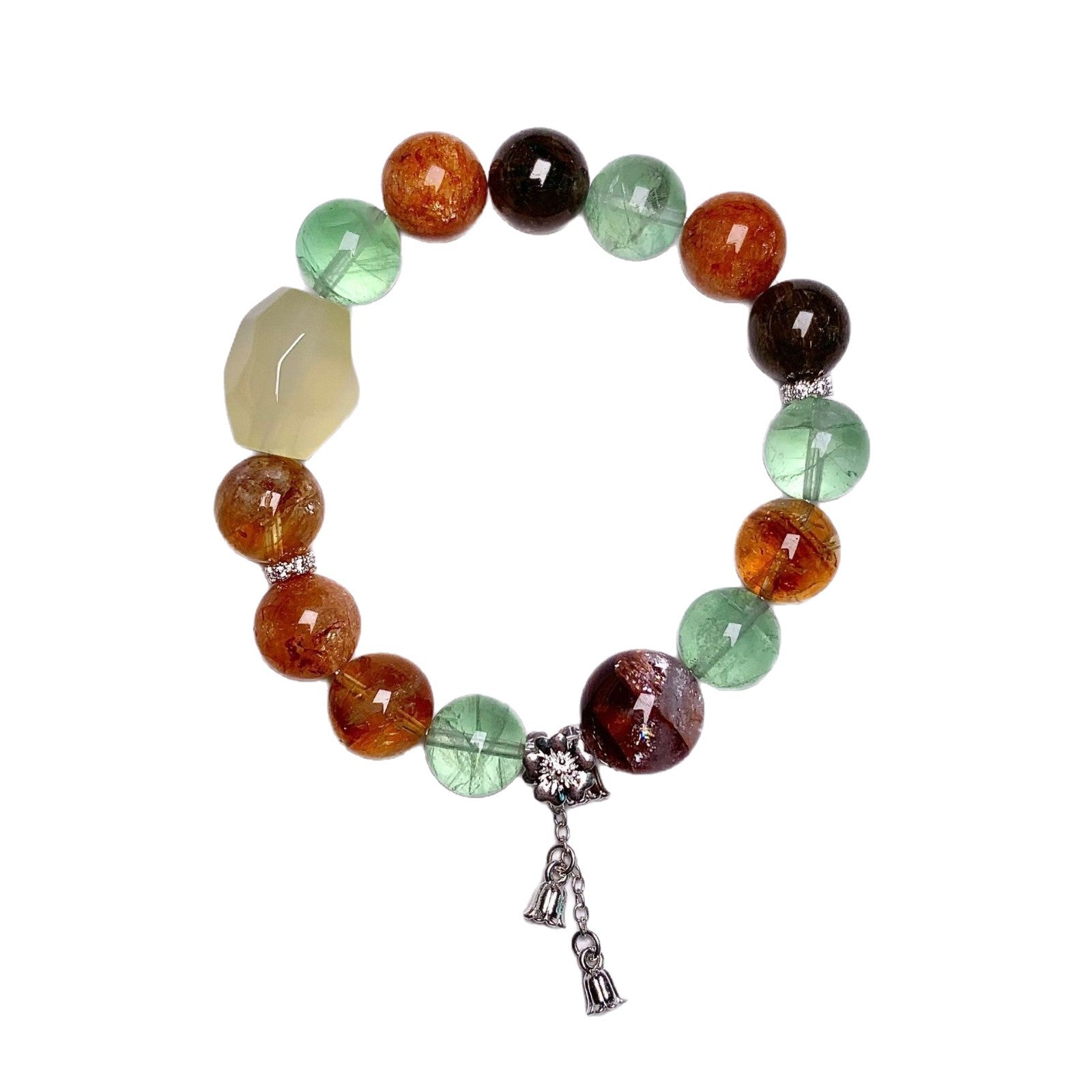 Original Design Natural Exquisite Multi-Gem Crystal Bracelet Dopamine Lemon Crystal Bracelet Yellow Pagoda Crystal Bracelet