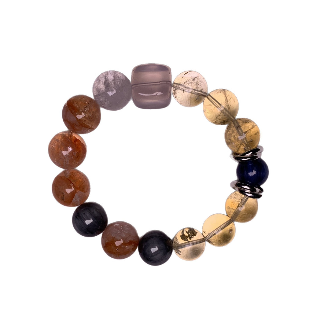 Dopamine Candy Color Duobao Crystal Bracelet Original Design Red Gum Flower Hand Jewelry String Natural Crystal Hand