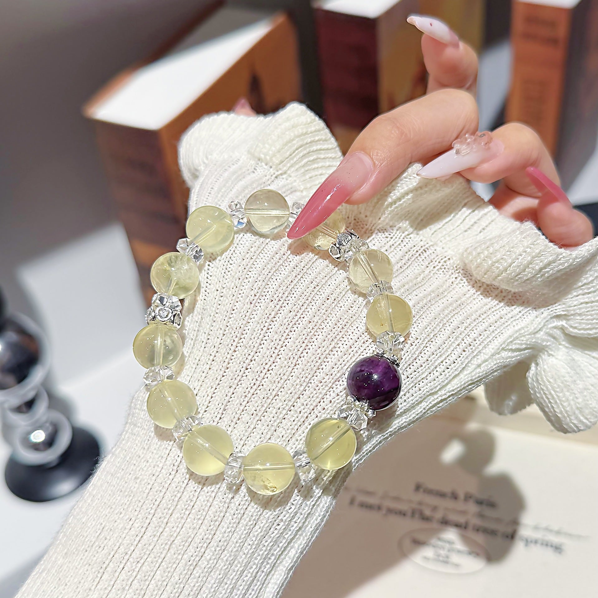 Natural Lemon Citrine Original Bracelet Exquisite Low-Luxury Niche Design Lucky Crystal Bracelet for Friends