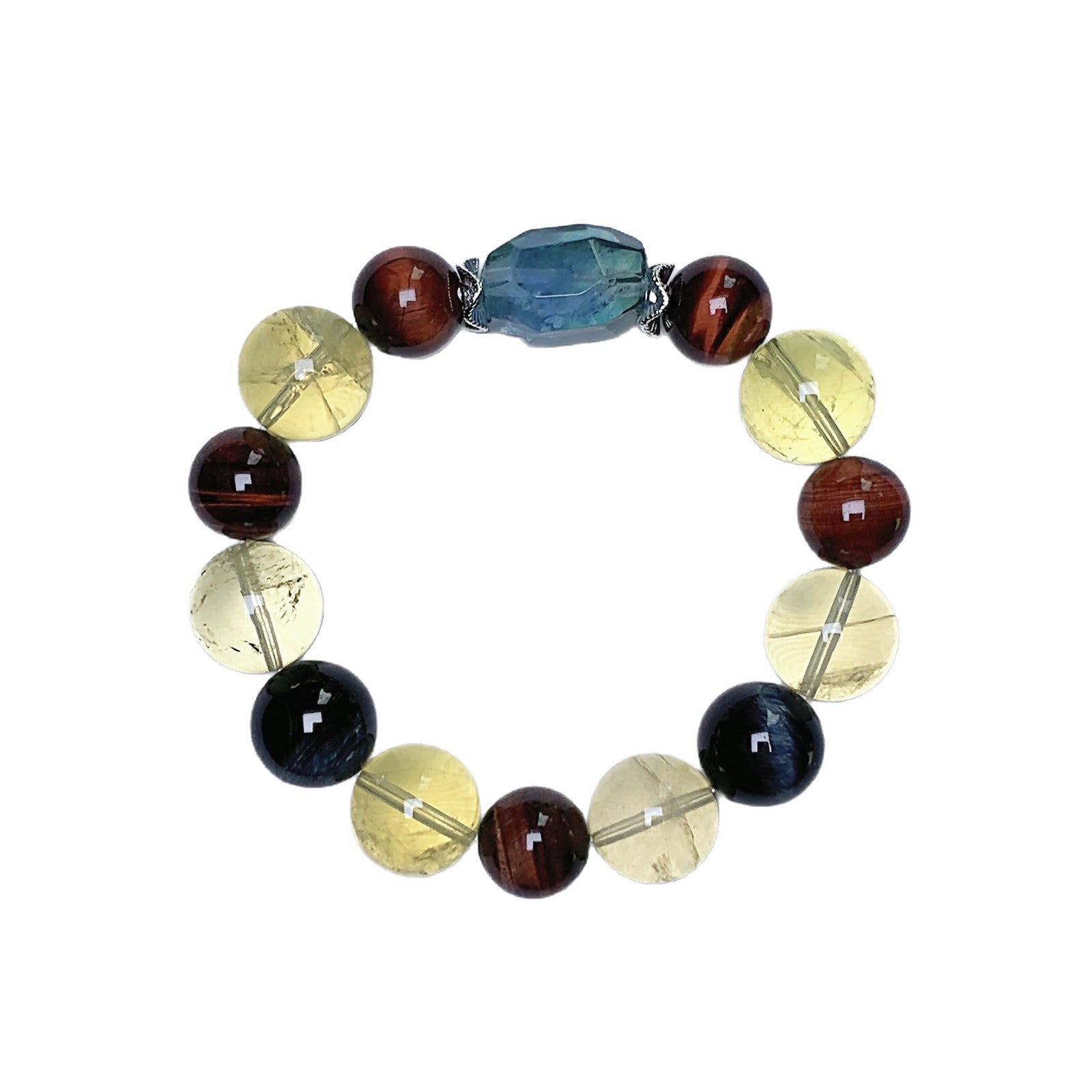 Natural Multi-Gemstone Crystal Bracelet Red Tiger Eye Bracelet Winter Hot-Selling Hand Jewelry Rainbow Multi-Treasure Dopamine Hand Crystal