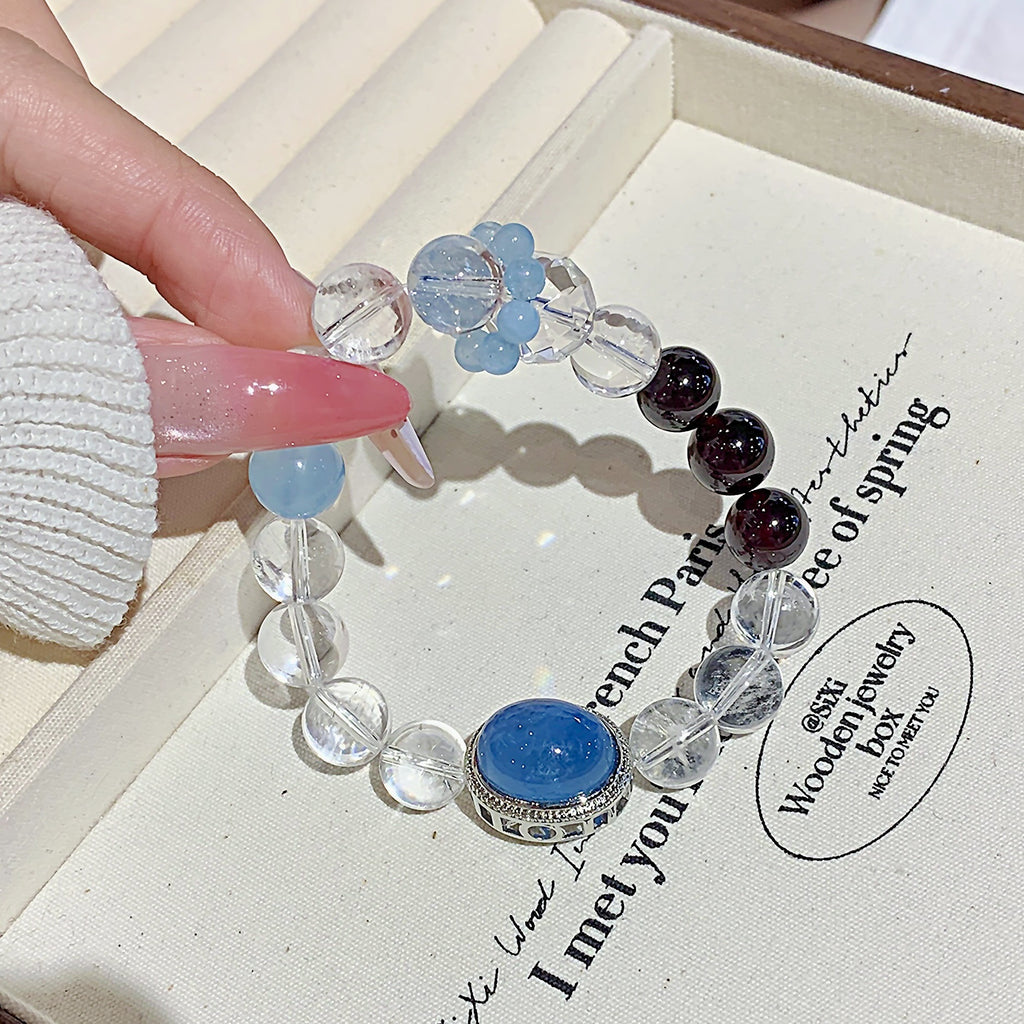 Natural White Crystal Bracelet Transparent Airy White Crystal Niche Design Simple Everyday Versatile Crystal Bracelet