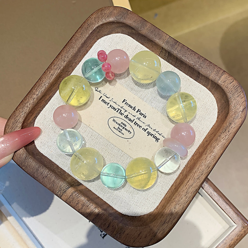 Duobao Natural Crystal Bracelet TikTok Xiaohongshu Live Supply Hot-Selling Crystal Bracelet Jewelry Rose Quartz Bracelet