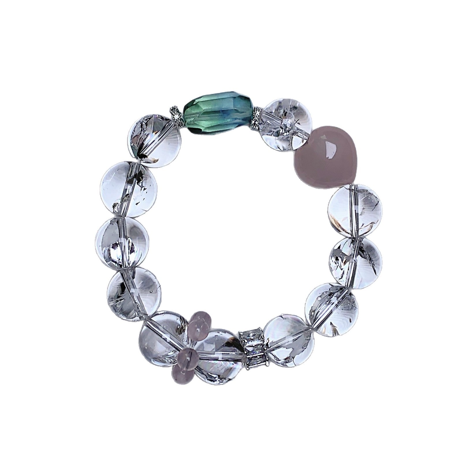 Original Design Natural White Assay Crystal White Crystal Bracelet Beaded Bracelet TikTok and Xiaohongshu Hot Item Crystal Bracelet