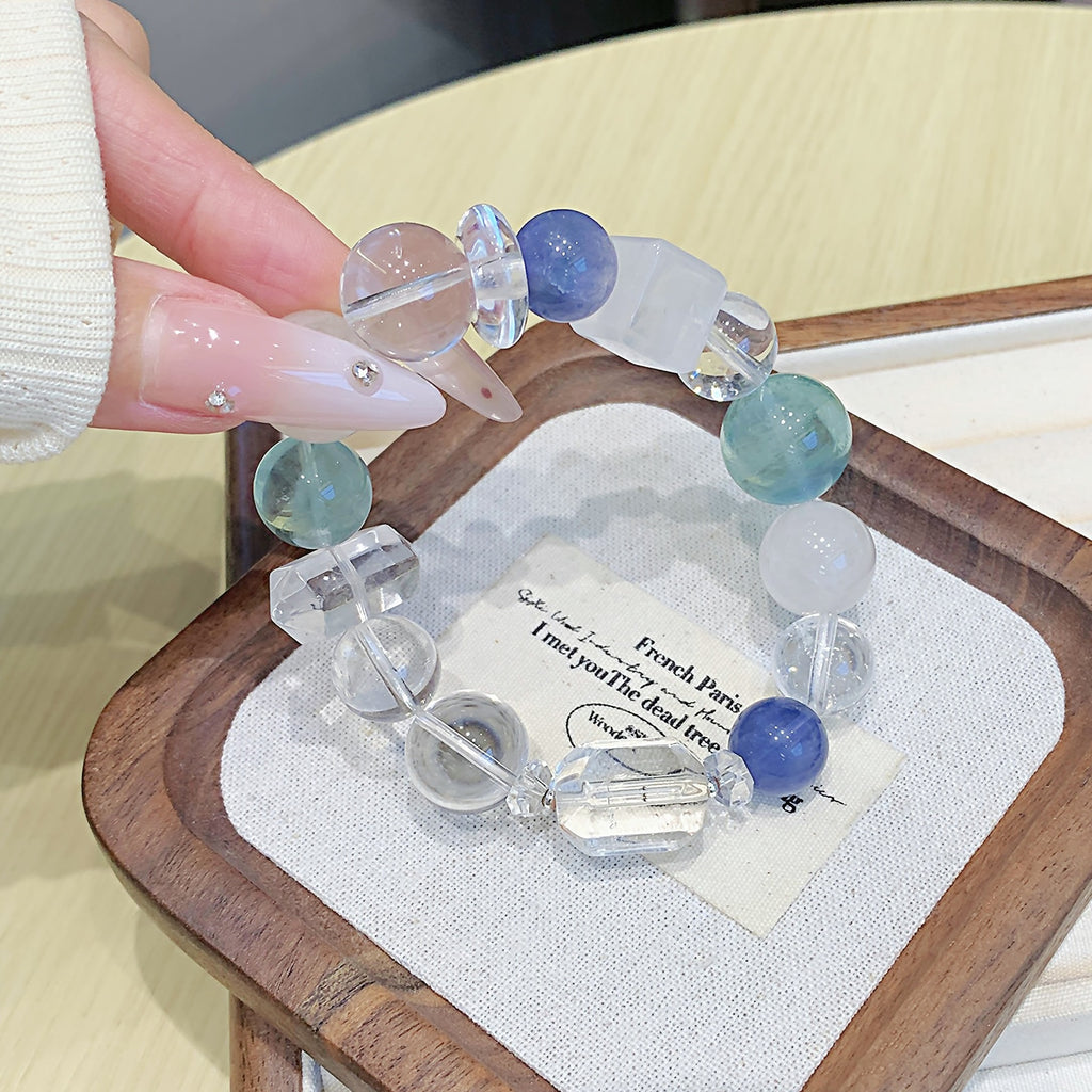 Original White Crystal Bracelet Crystal Bracelet diy Natural Crystal Bracelet Hot-Selling Jewelry Bracelet Light Luxury High-end