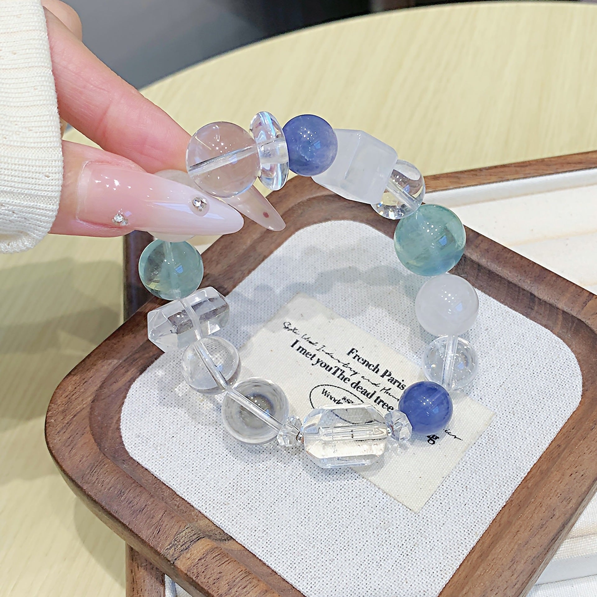 Original White Crystal Bracelet Crystal Bracelet diy Natural Crystal Bracelet Hot-Selling Jewelry Bracelet Light Luxury High-end