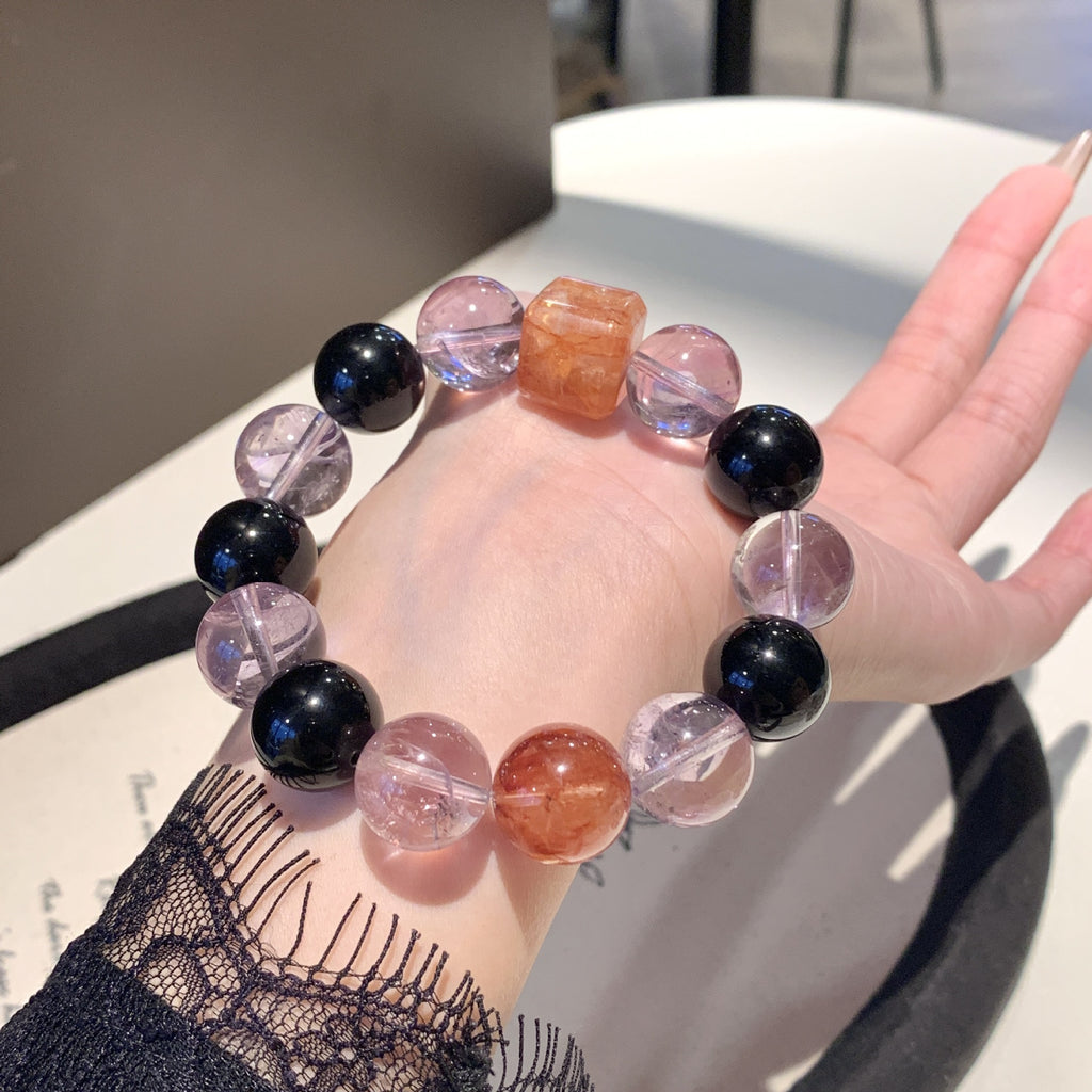 Natural Crystal Bracelet Light Luxury Retro High-end Clear Hand Jewelry Natural Crystal Bracelet Amethyst Bracelet