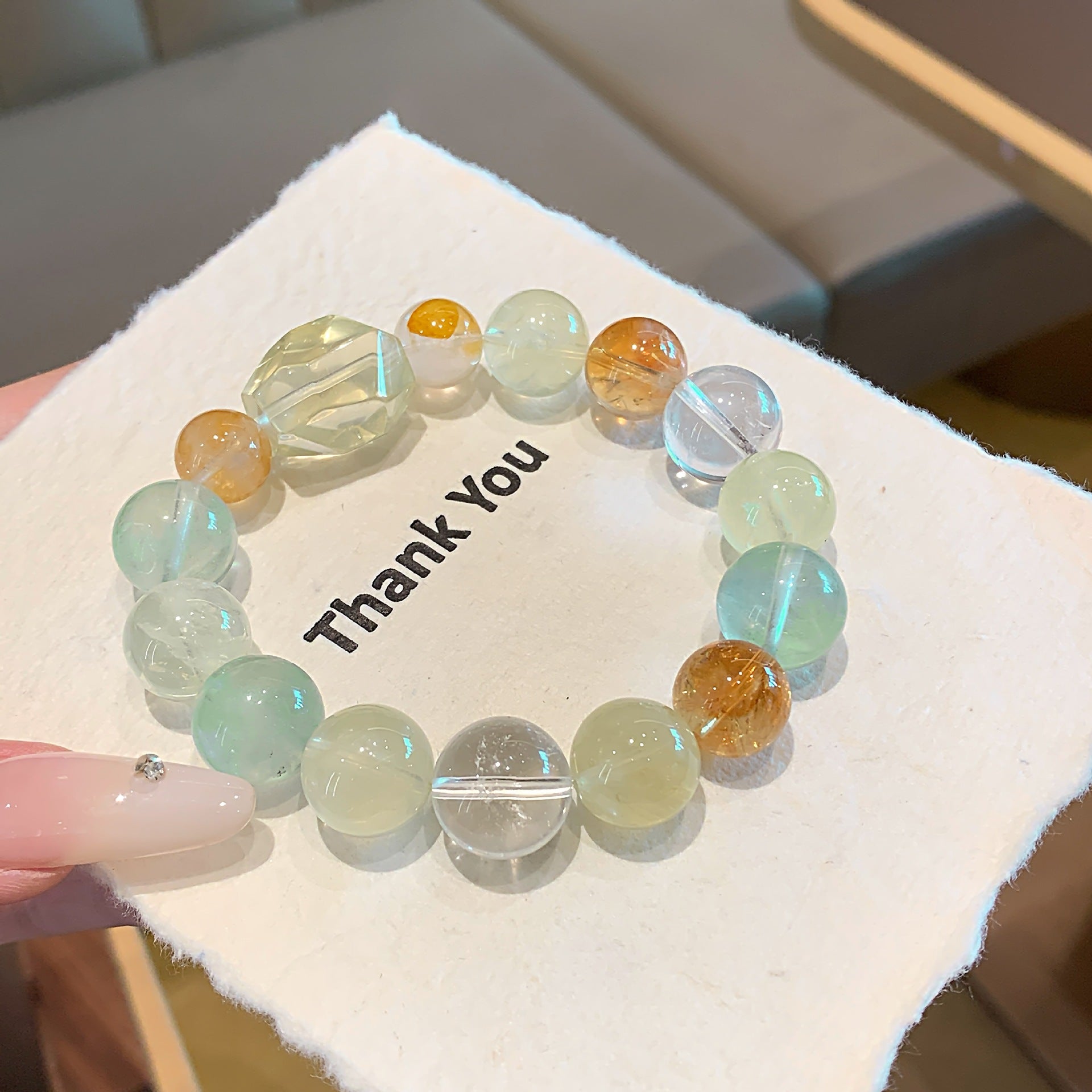 Natural Crystal Bracelet Jewelry Wholesale Original Design Crystal Bracelet with a Sense of Sophistication Lemon Crystal Bracelet Crystal