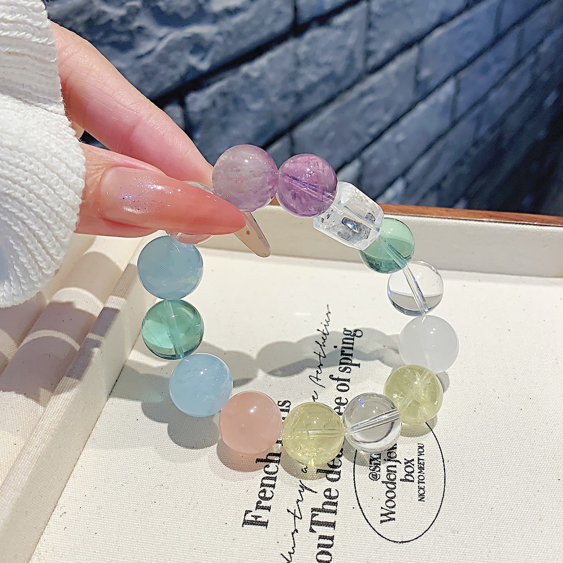 Natural Crystal Bracelet Multi-Gem Crystal DIY Niche Original Design Crystal Bracelet Jewelry Crystal Chain Accessories