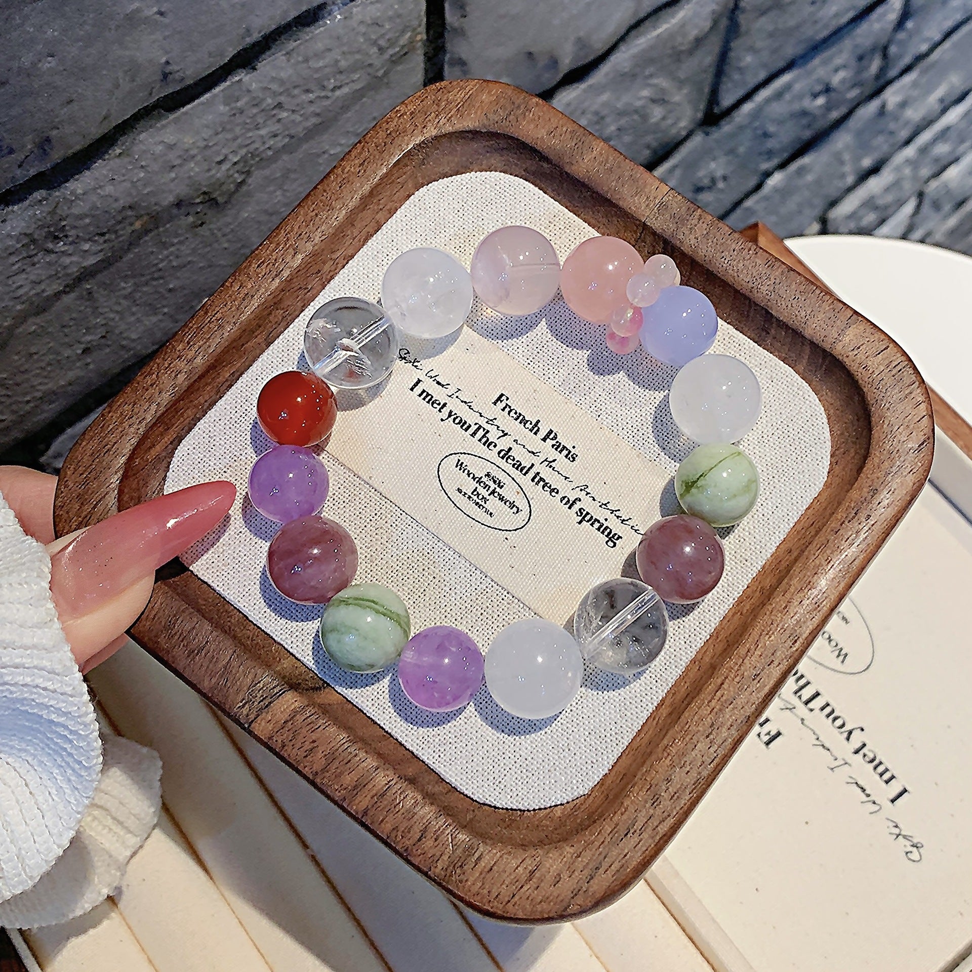 Natural New Milk White Crystal Purple Spodumene Bracelet Original design gift for best friend's birthday Crystal Bracelet