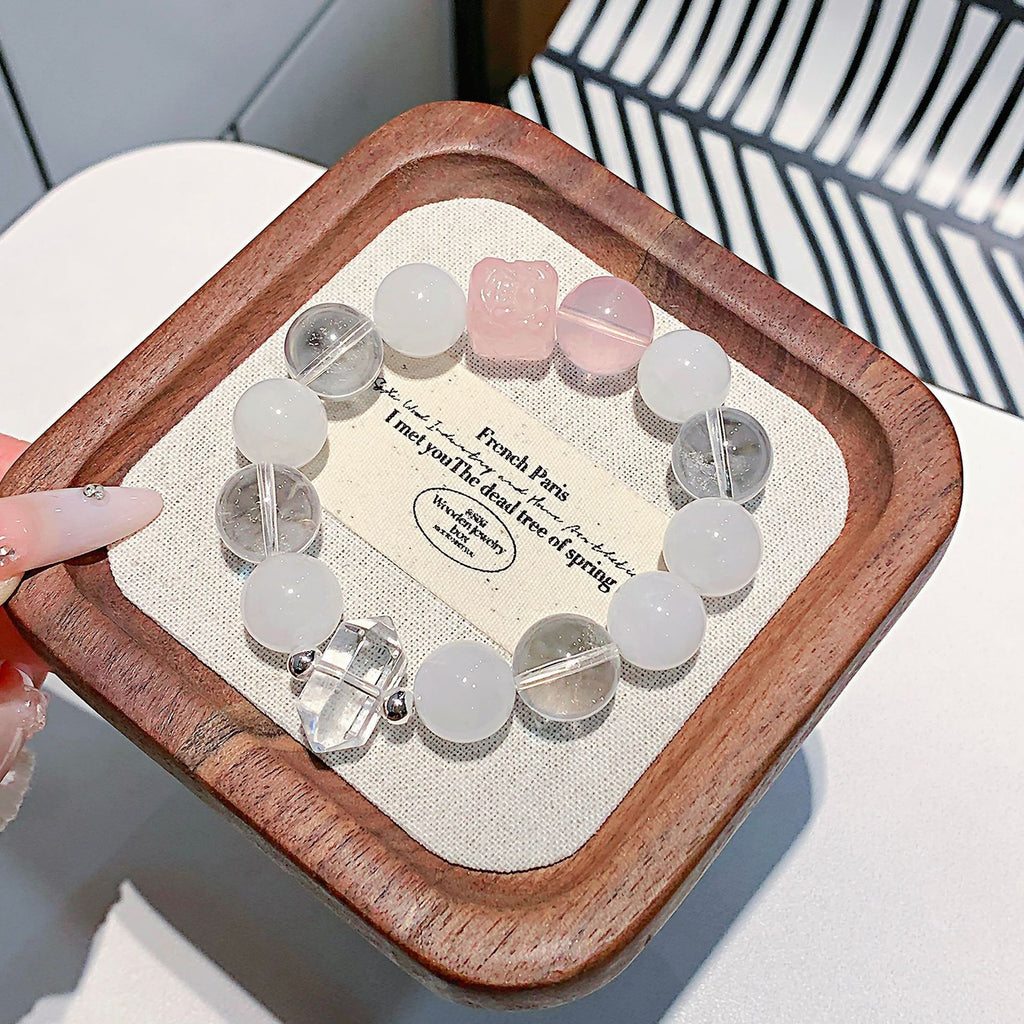 Multi-Gemstone Bracelet Dopamine Rainbow Color Bracelet Light Luxury High-End Sense Exquisite Macaron Color Chain Crystal Bracelet