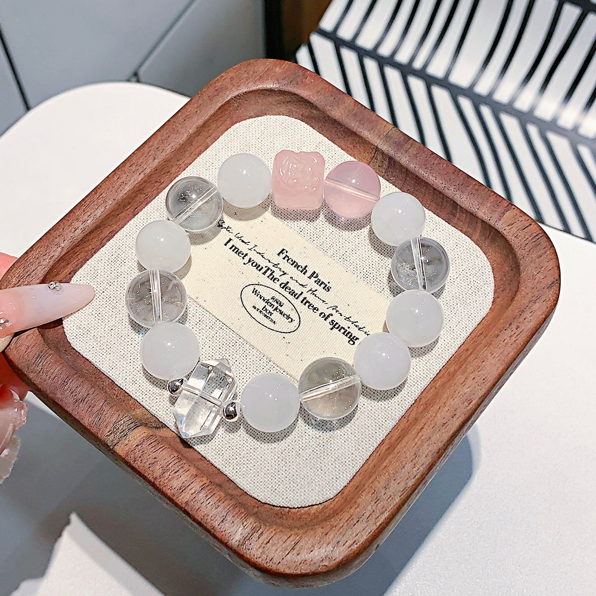 Multi-Gemstone Bracelet Dopamine Rainbow Color Bracelet Light Luxury High-End Sense Exquisite Macaron Color Chain Crystal Bracelet