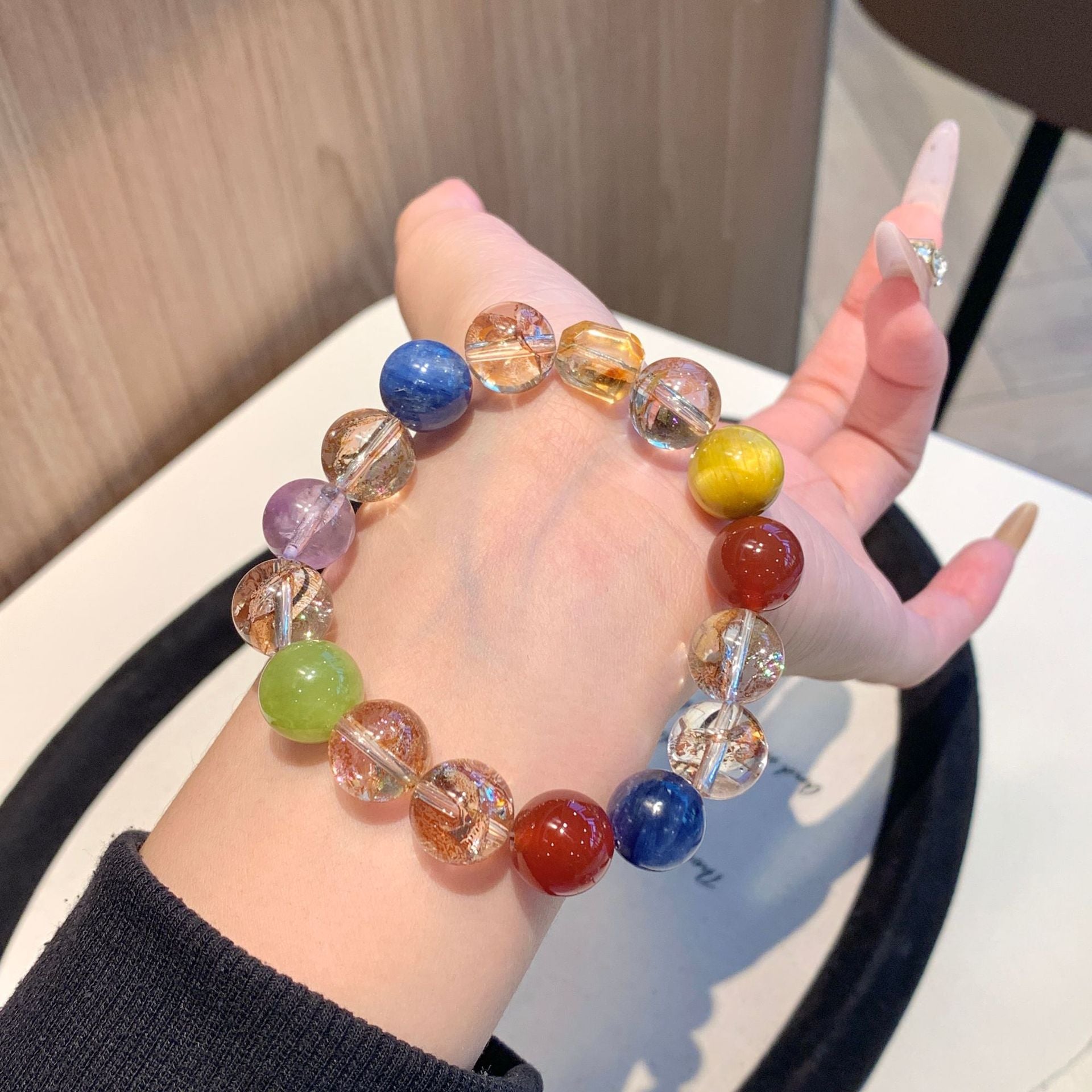 Natural Crystal Multi-Gem Bracelet Xiaohongshu Douyin Fashion Hot-Selling Original High-End Crystal Bracelet Wholesale Supply