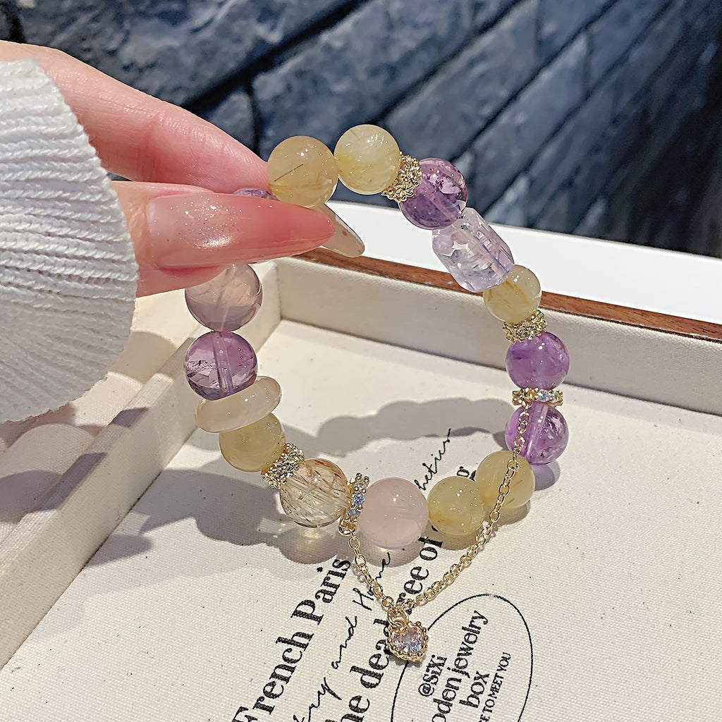 Natural Amethyst Bracelet Design Multi-Treasure Bracelet TikTok Xiaohongshu Live Supply Hot-Selling Bestseller Crystal Beads