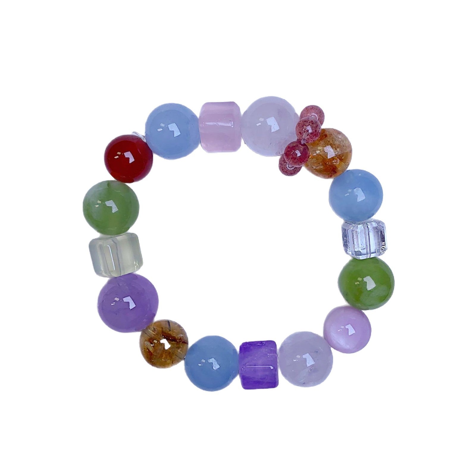 Original Natural Dopamine Crystal Multi-Gemstone Bracelet Light Luxury All-Matching2025New Hand Jewelry Night Market Bracelet Wholesale