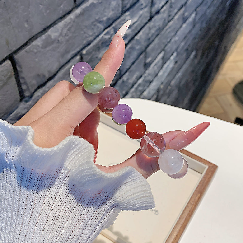 Natural New Milk White Crystal Purple Spodumene Bracelet Original design gift for best friend's birthday Crystal Bracelet