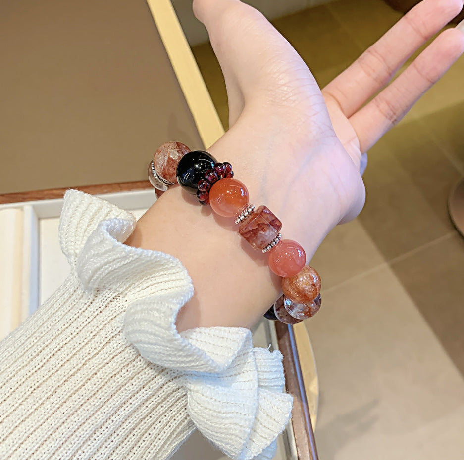 Red Tiger Eye Crystal Bracelet diy Luxury High-End Bracelet Natural Crystal Bracelet Hot-Selling Jewelry Crystal Bracelet