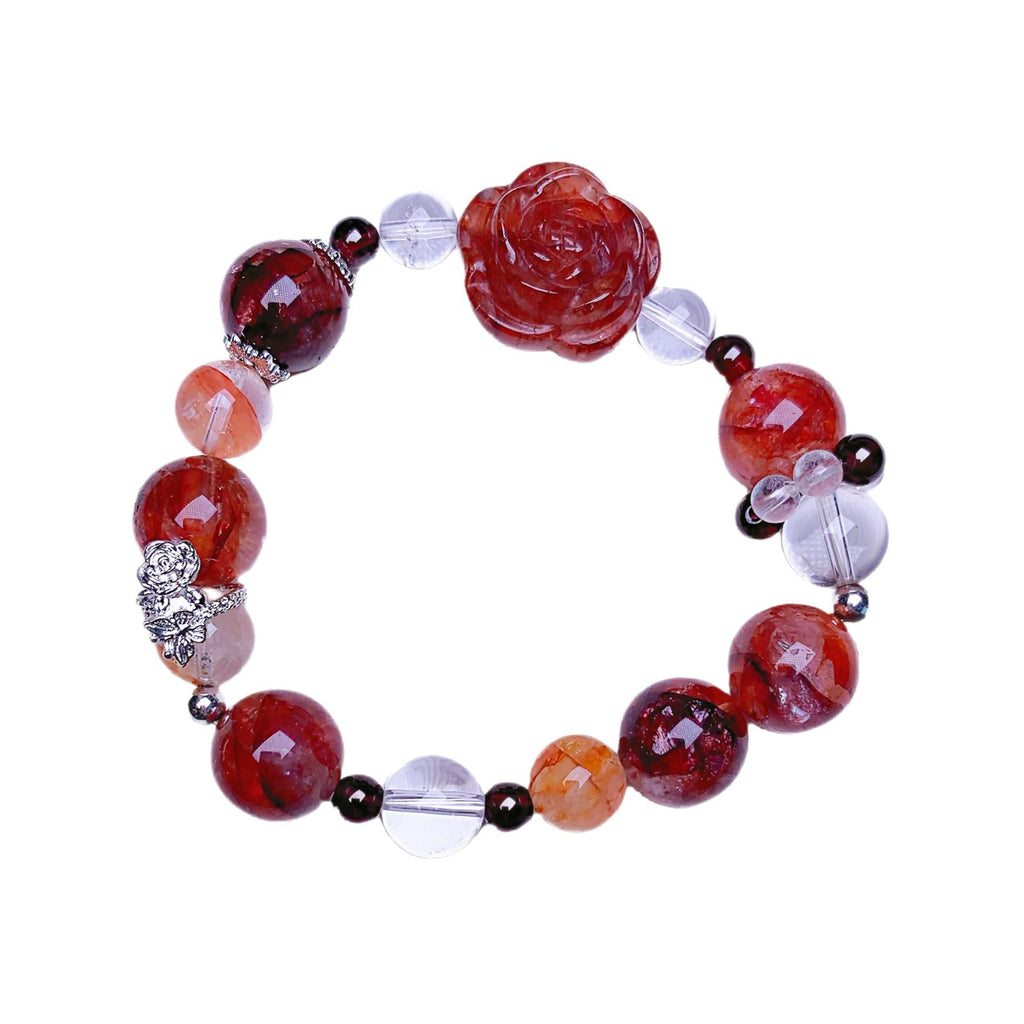 Original Design Red Gum Flower Bracelet Natural Crystal Bracelet diy Hot-Selling Bracelet High-end Bracelet for Women