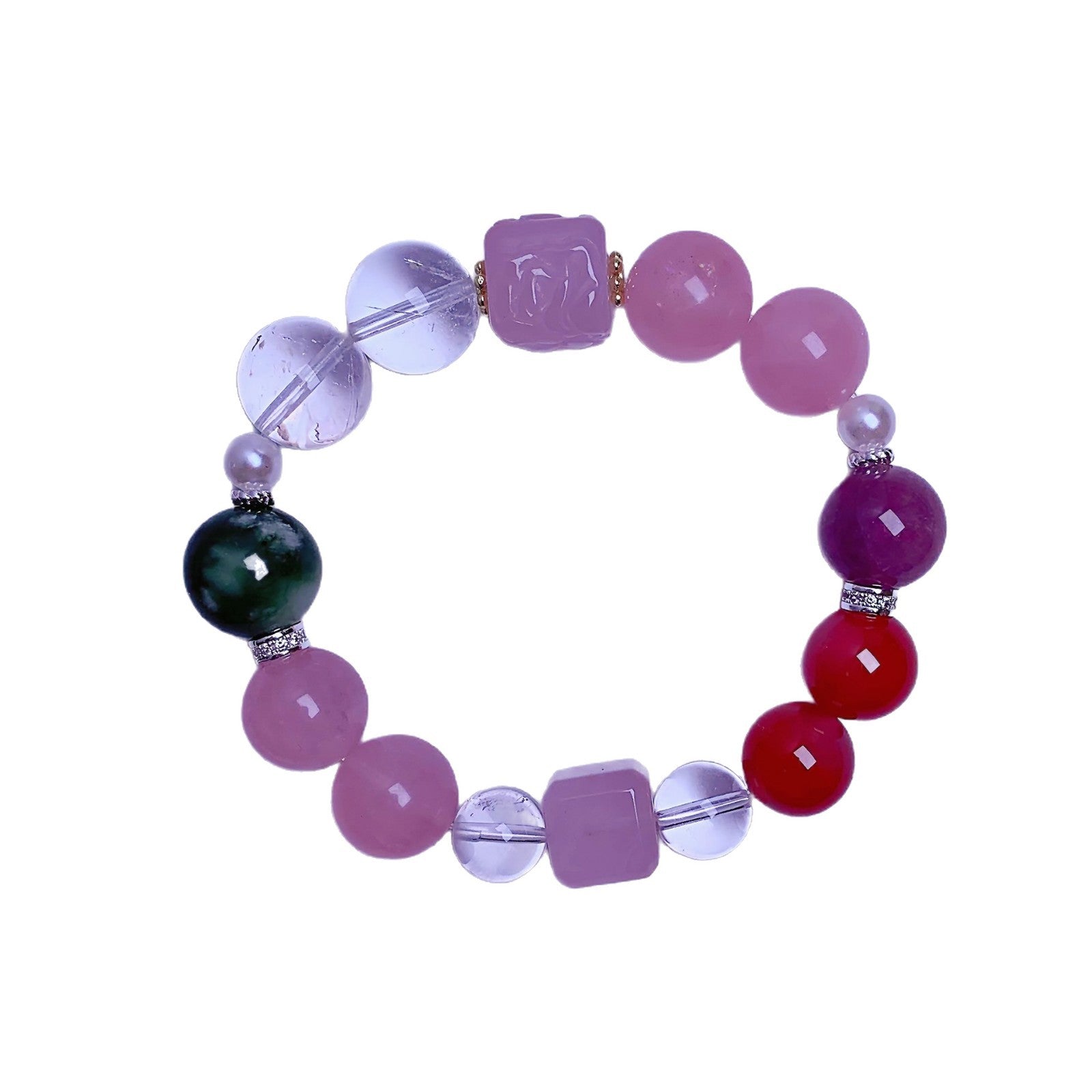 Natural Fresh Pink Quartz Bracelet Versatile High-End Feel Bracelet Gift Popular Crystal diy Handmade Crystal Chain